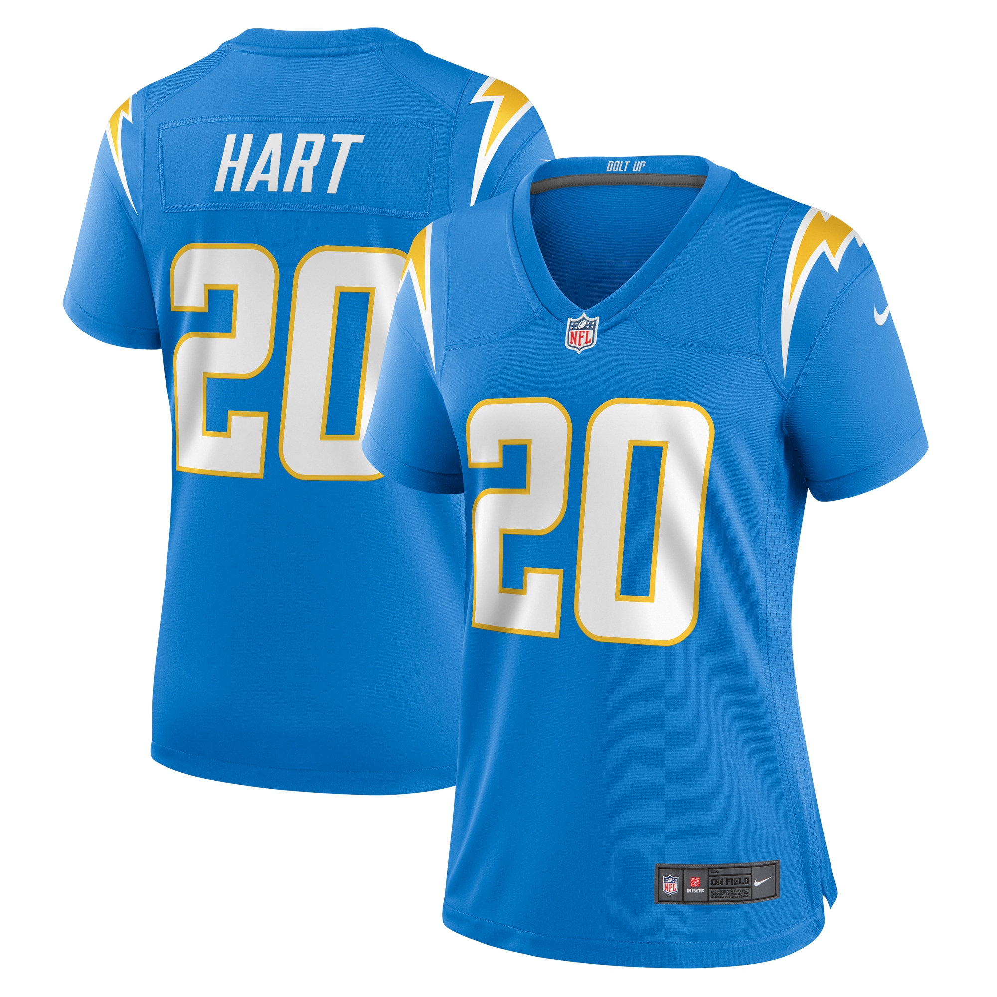 Women's Los Angeles Chargers Cam Hart Powder Blue Game Jersey JS6946 nicesnker