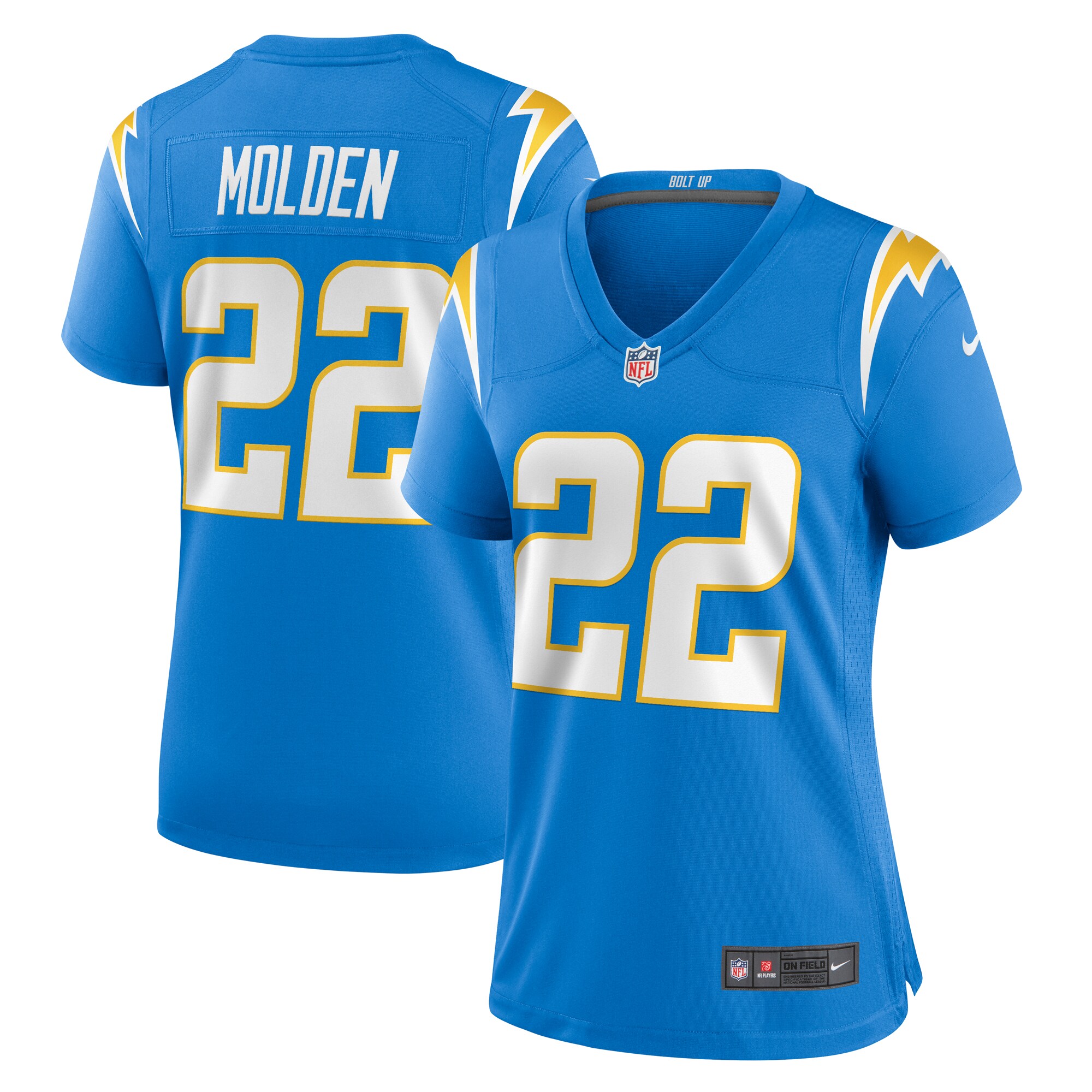 Women's Los Angeles Chargers Elijah Molden Powder Blue Game Jersey JS5466 nicesnker