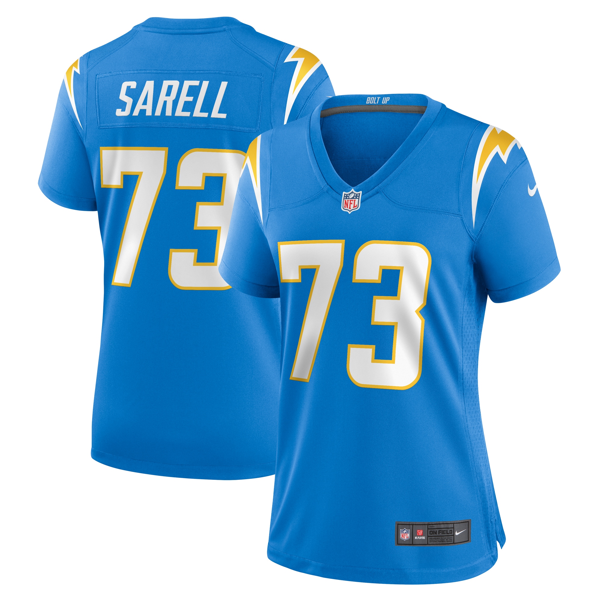 Women's Los Angeles Chargers Foster Sarell Powder Blue Game Player Jersey JS4716 nicesnker