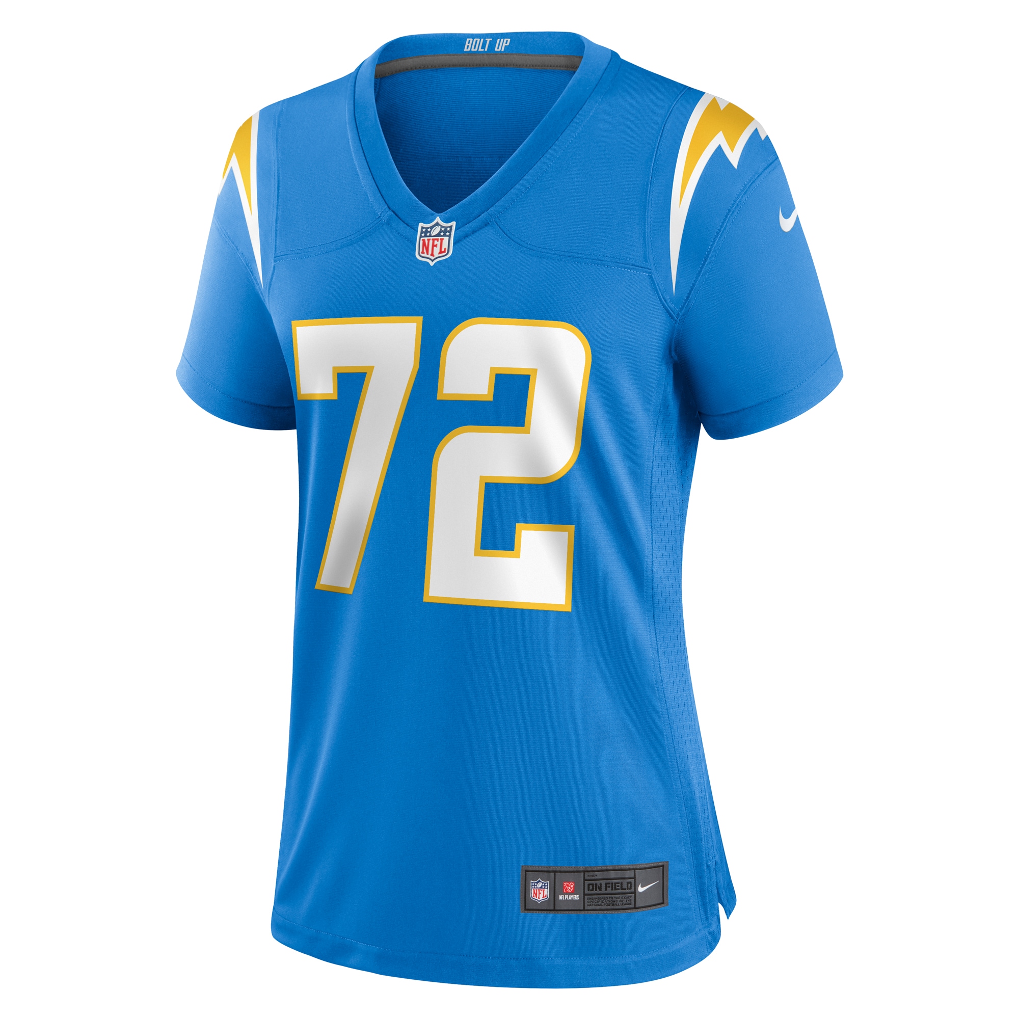 Alternative view of Women's Los Angeles Chargers Jerrod Clark Powder Blue Team Game Jersey JS9848 nicesnker