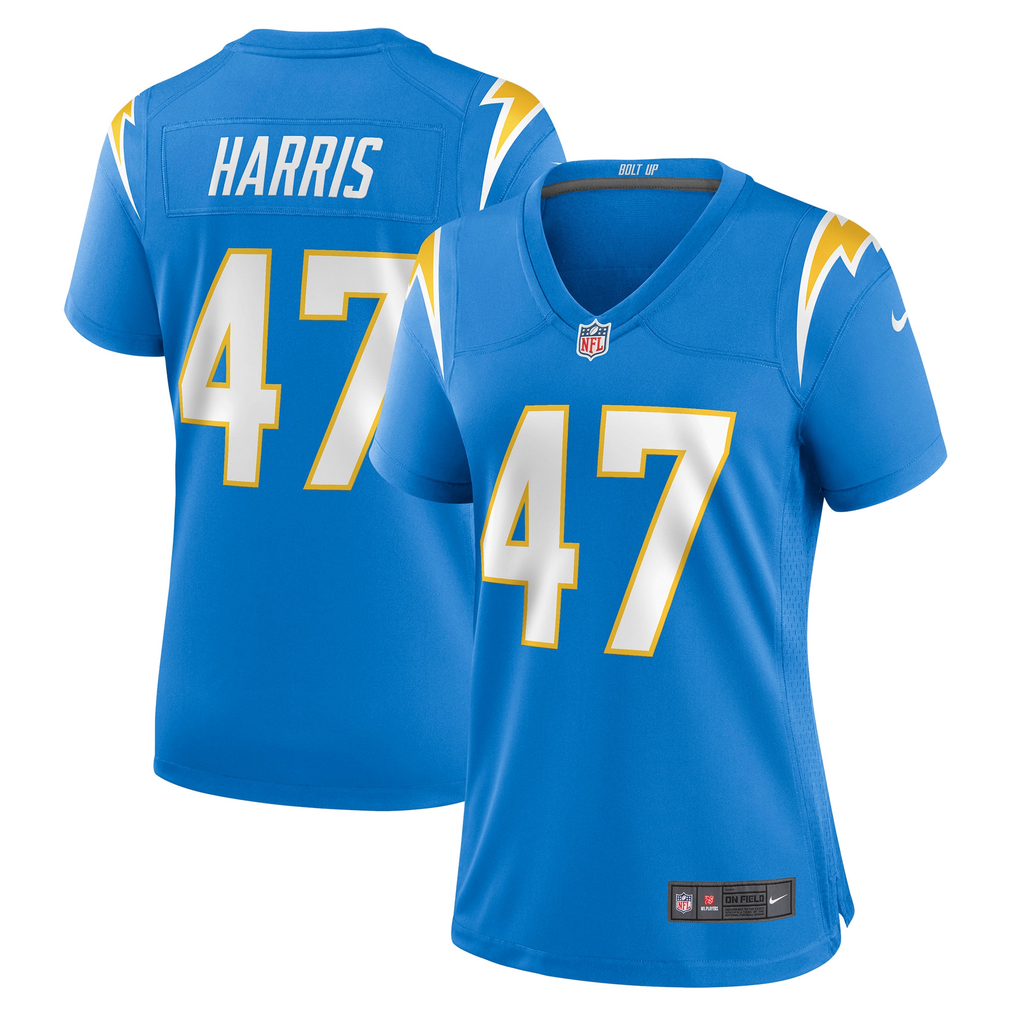 Women's Los Angeles Chargers Josh Harris Powder Blue Game Jersey JS4556 nicesnker