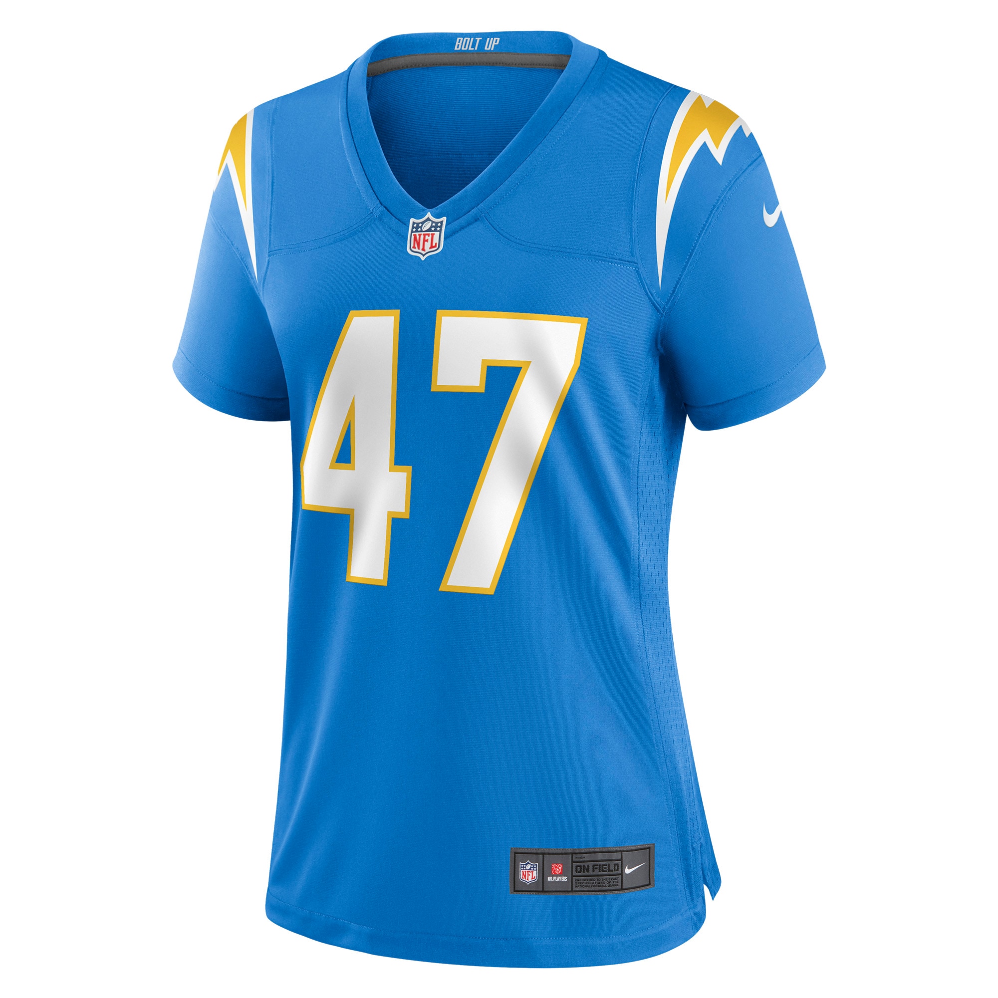 Alternative view of Women's Los Angeles Chargers Josh Harris Powder Blue Game Jersey JS4556 nicesnker