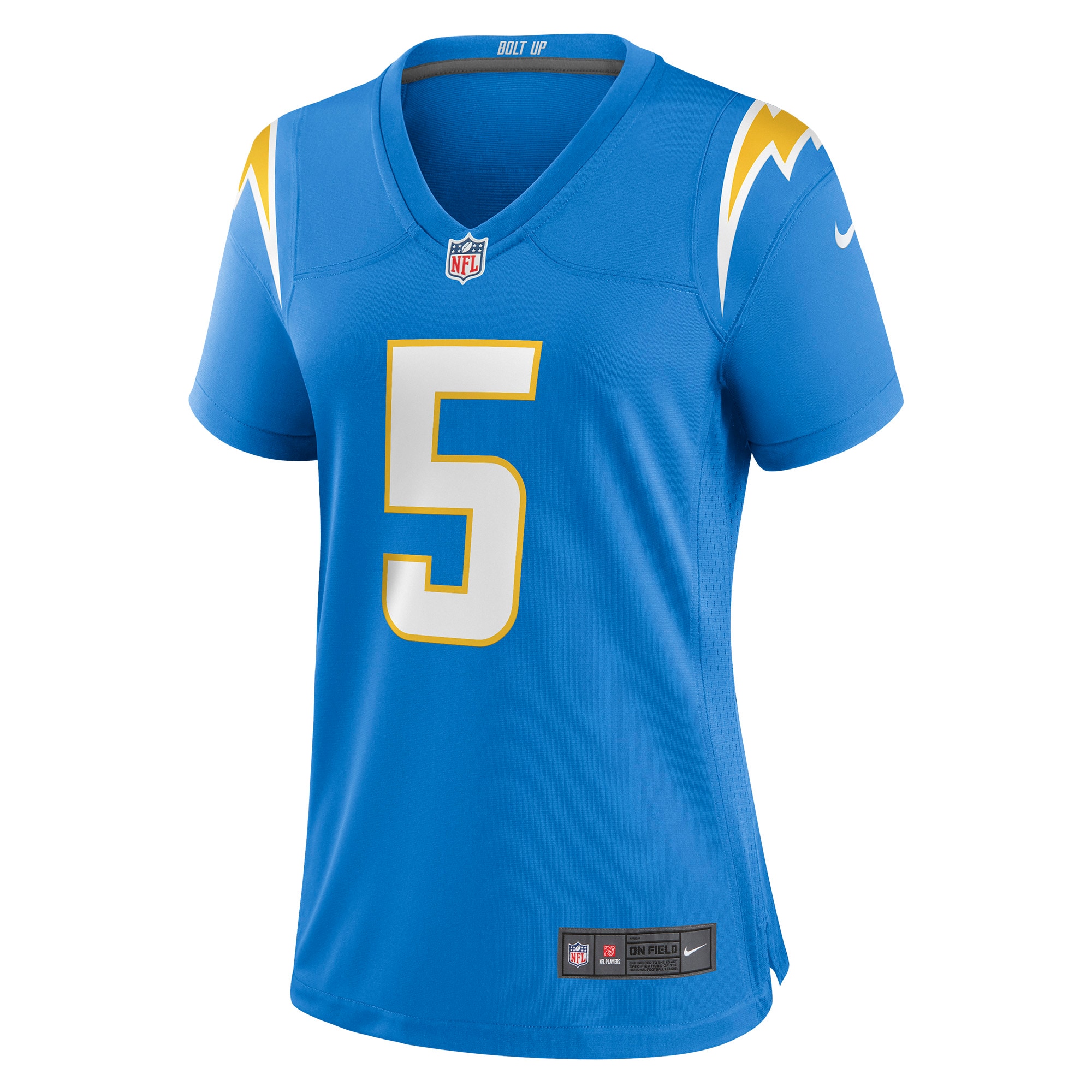 Alternative view of Women's Los Angeles Chargers Joshua Palmer Powder Blue Game Player Jersey JS8668 nicesnker