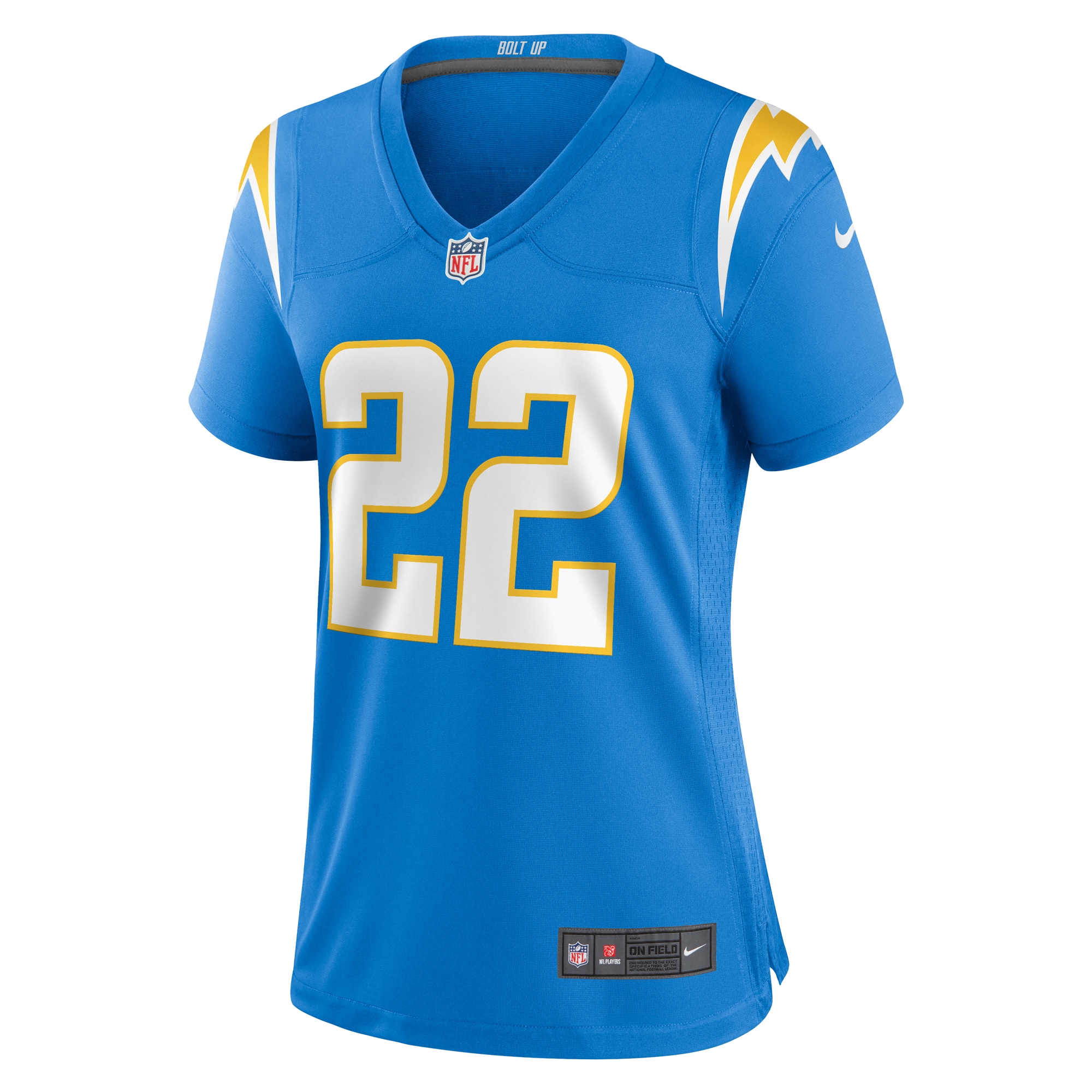 Alternative view of Women's Los Angeles Chargers JT Woods Powder Blue Game Player Jersey JS6865 nicesnker