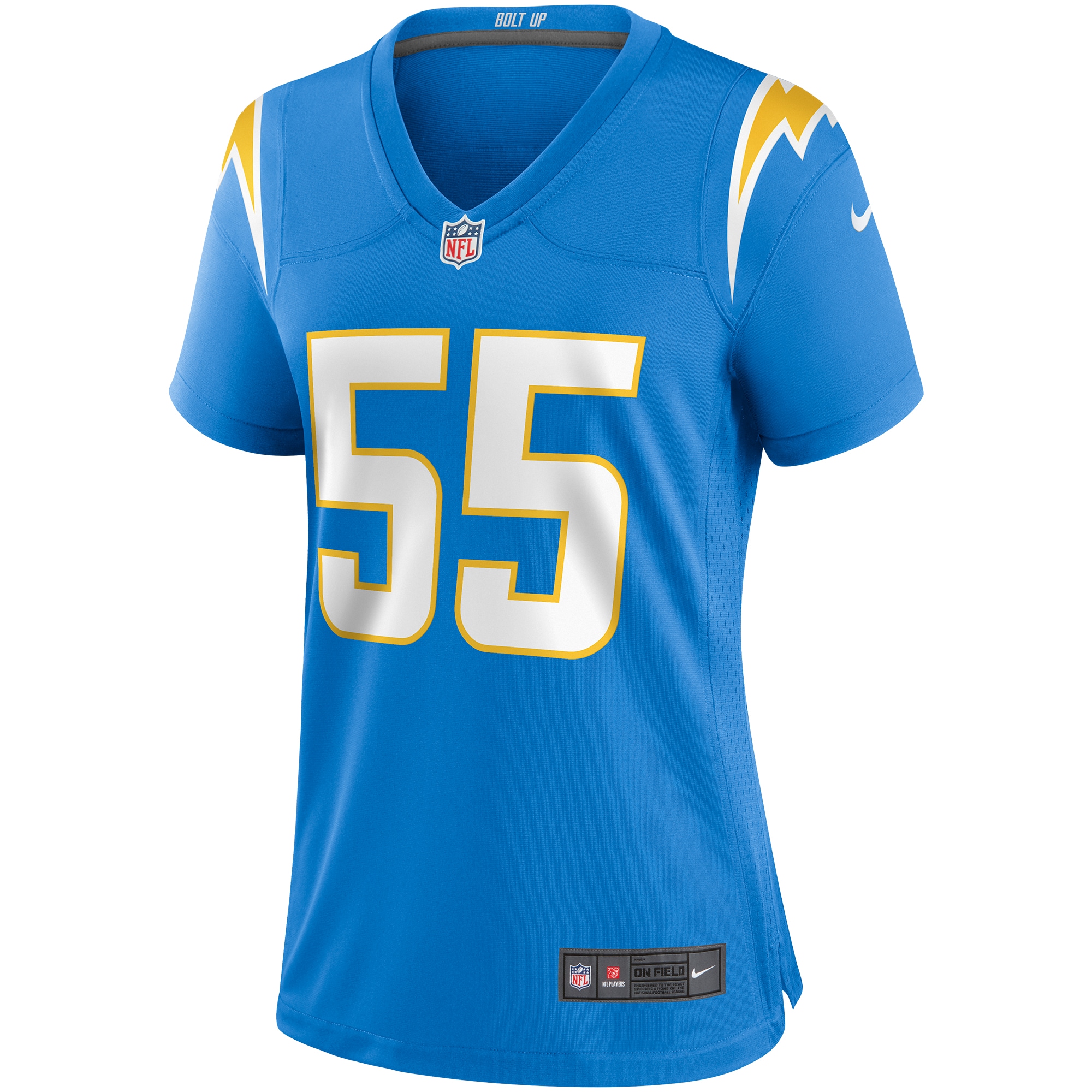 Alternative view of Women's Los Angeles Chargers Junior Seau Powder Blue Game Retired Player Jersey JS3630 nicesnker
