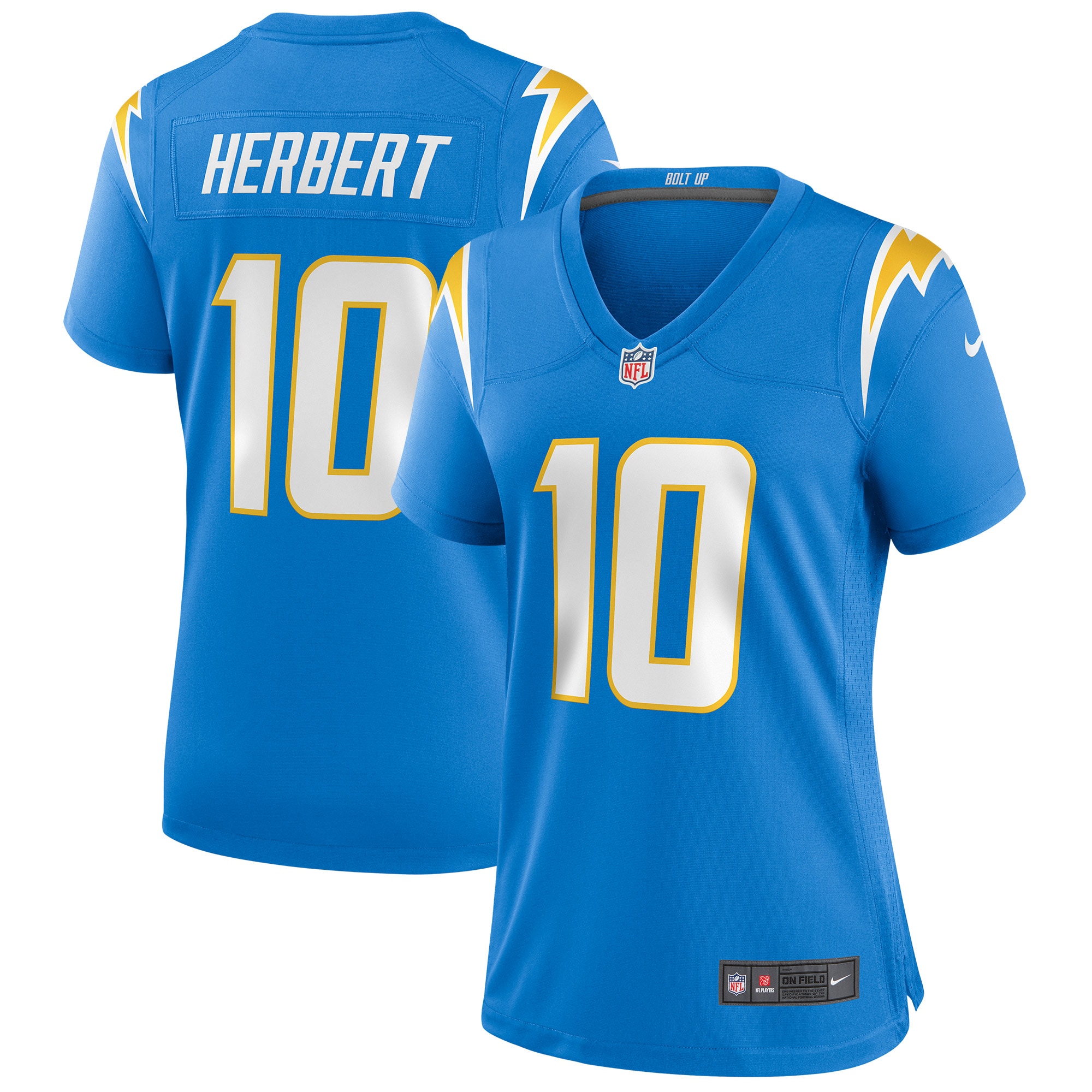 Women's Los Angeles Chargers Justin Herbert Powder Blue Game Jersey JS1683 nicesnker