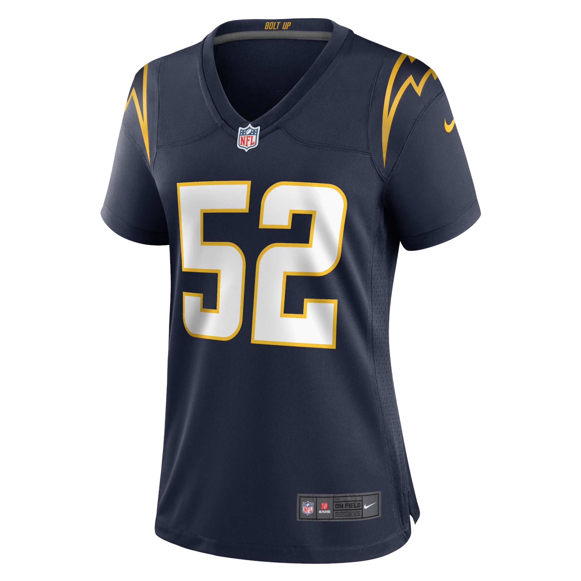 Alternative view of Women's Los Angeles Chargers Khalil Mack Navy Alternate Game Jersey JS9645 nicesnker