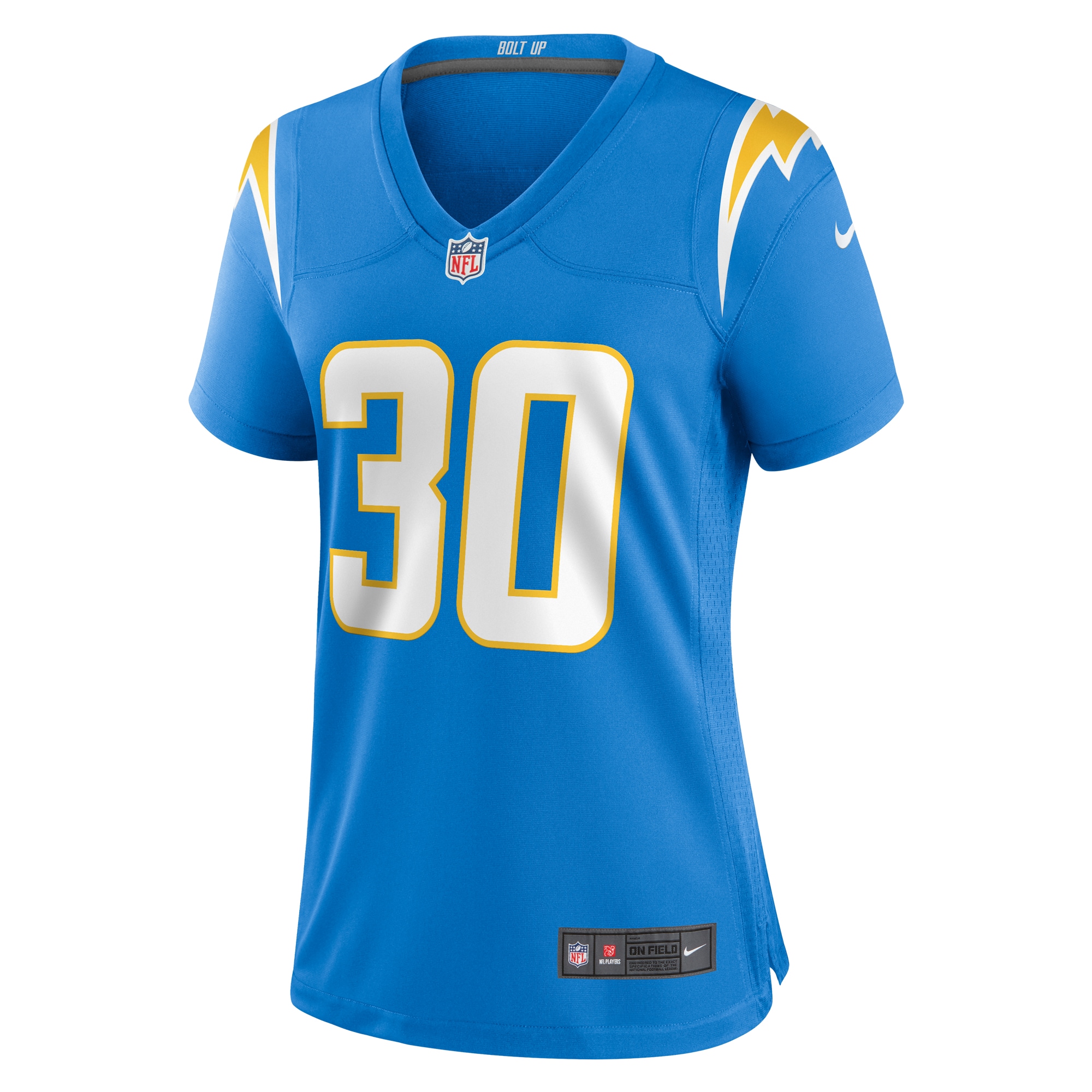 Alternative view of Women's Los Angeles Chargers Kimani Vidal Powder Blue Game Jersey JS9223 nicesnker