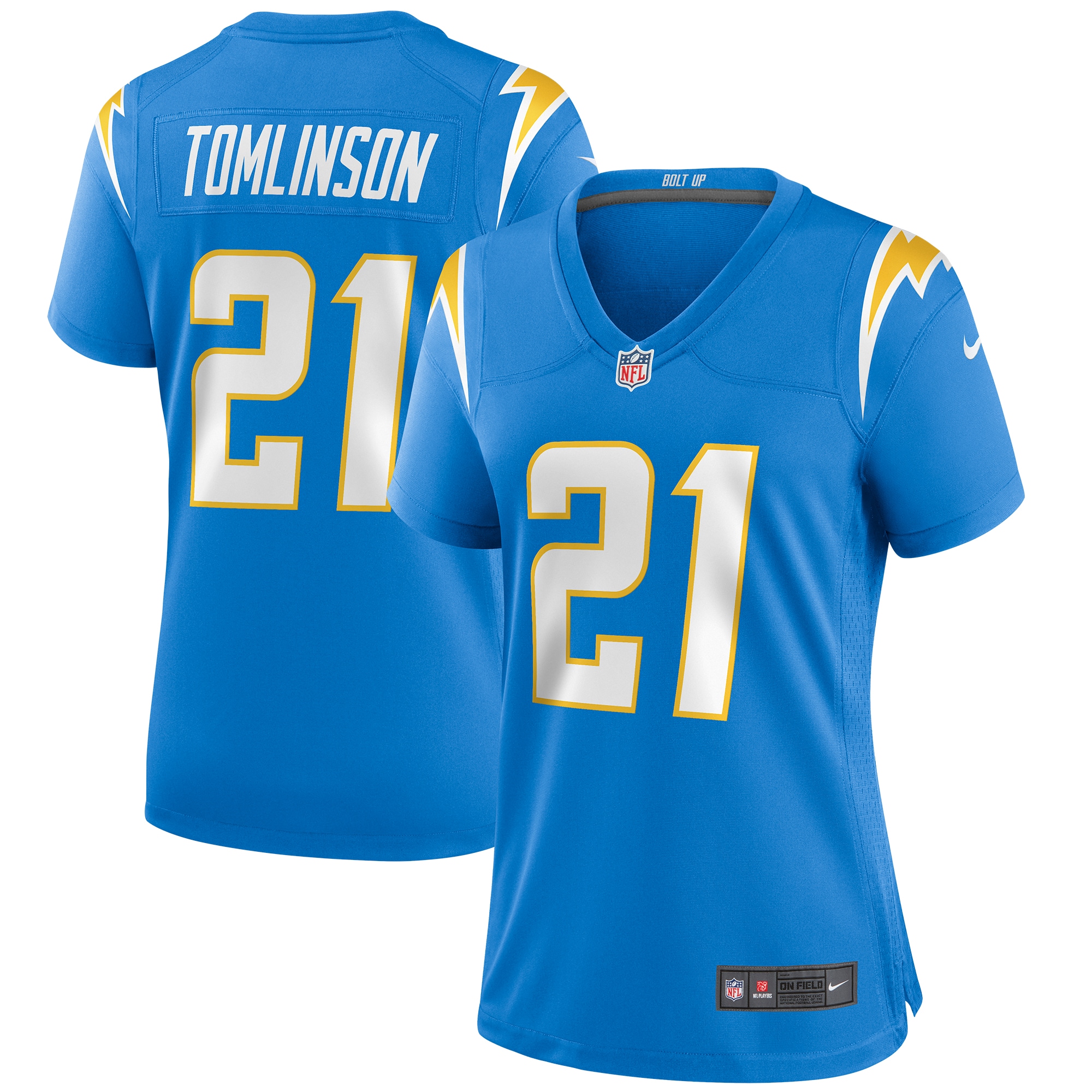 Women's Los Angeles Chargers LaDainian Tomlinson Powder Blue Game Retired Player Jersey JS8051 nicesnker