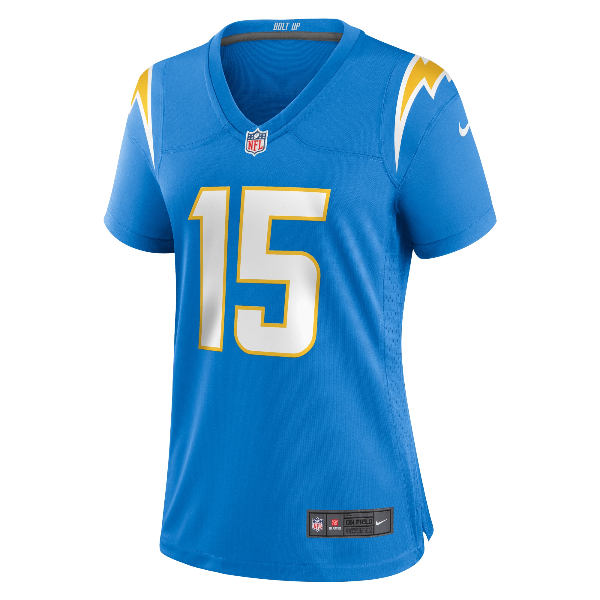 Alternative view of Women's Los Angeles Chargers Ladd McConkey Powder Blue Game Jersey JS4289 nicesnker