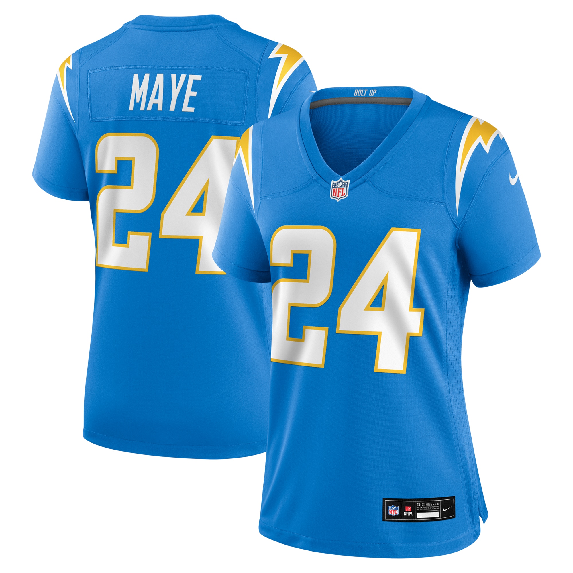 Women's Los Angeles Chargers Marcus Maye Powder Blue Team Game Jersey JS1286 nicesnker