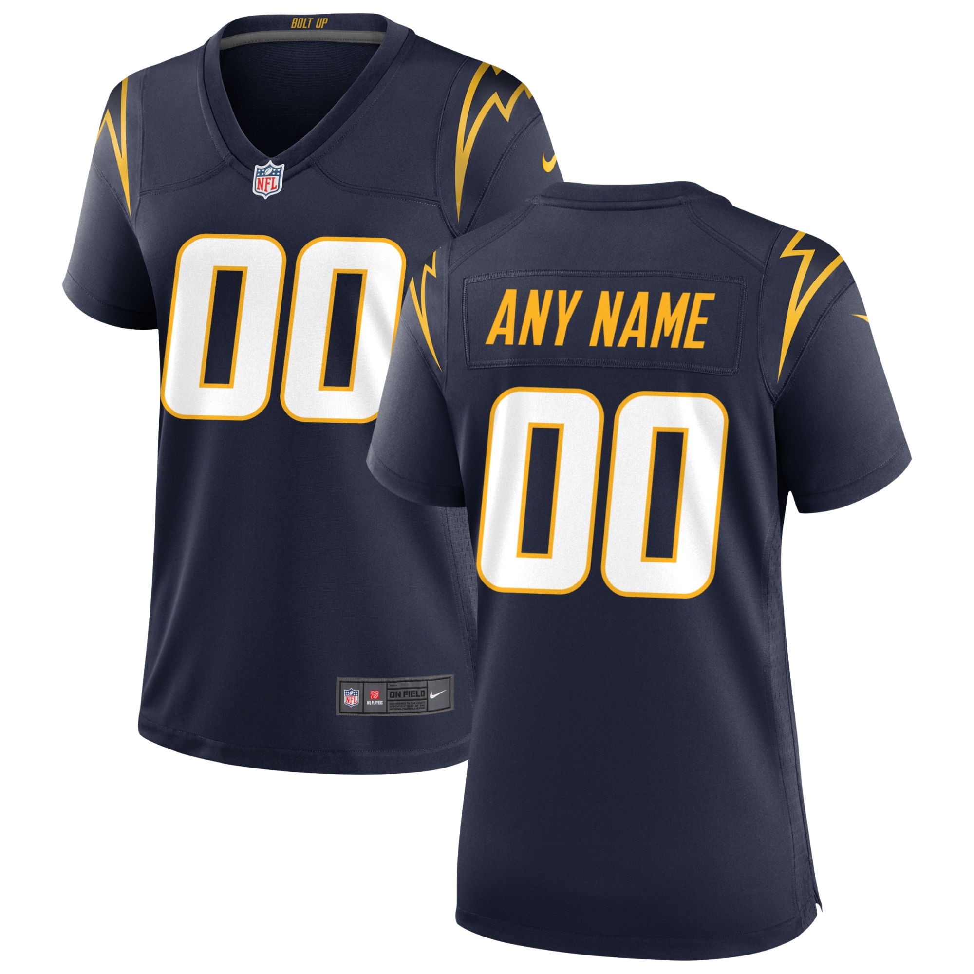 Women's Los Angeles Chargers Navy Alternate Custom Game Jersey JS2924 nicesnker