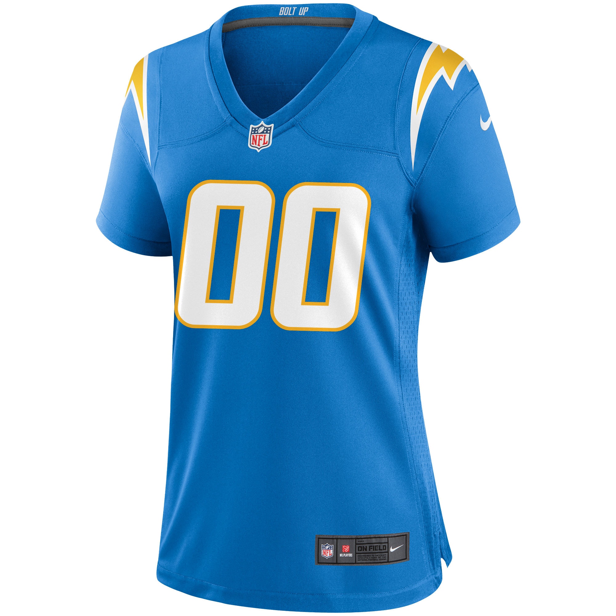 Alternative view of Women's Los Angeles Chargers Powder Blue Custom Game Jersey JS1971 nicesnker