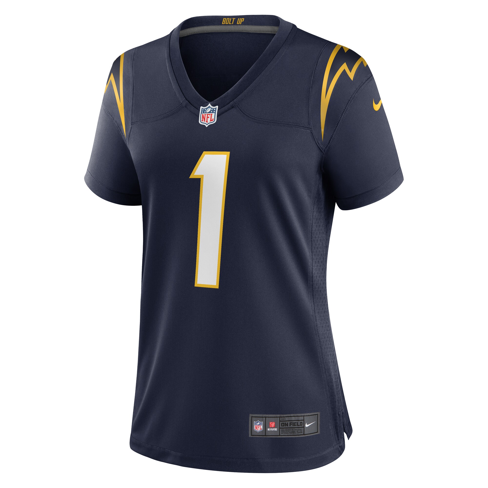 Alternative view of Women's Los Angeles Chargers Quentin Johnston Navy Alternate Game Jersey JS5322 nicesnker