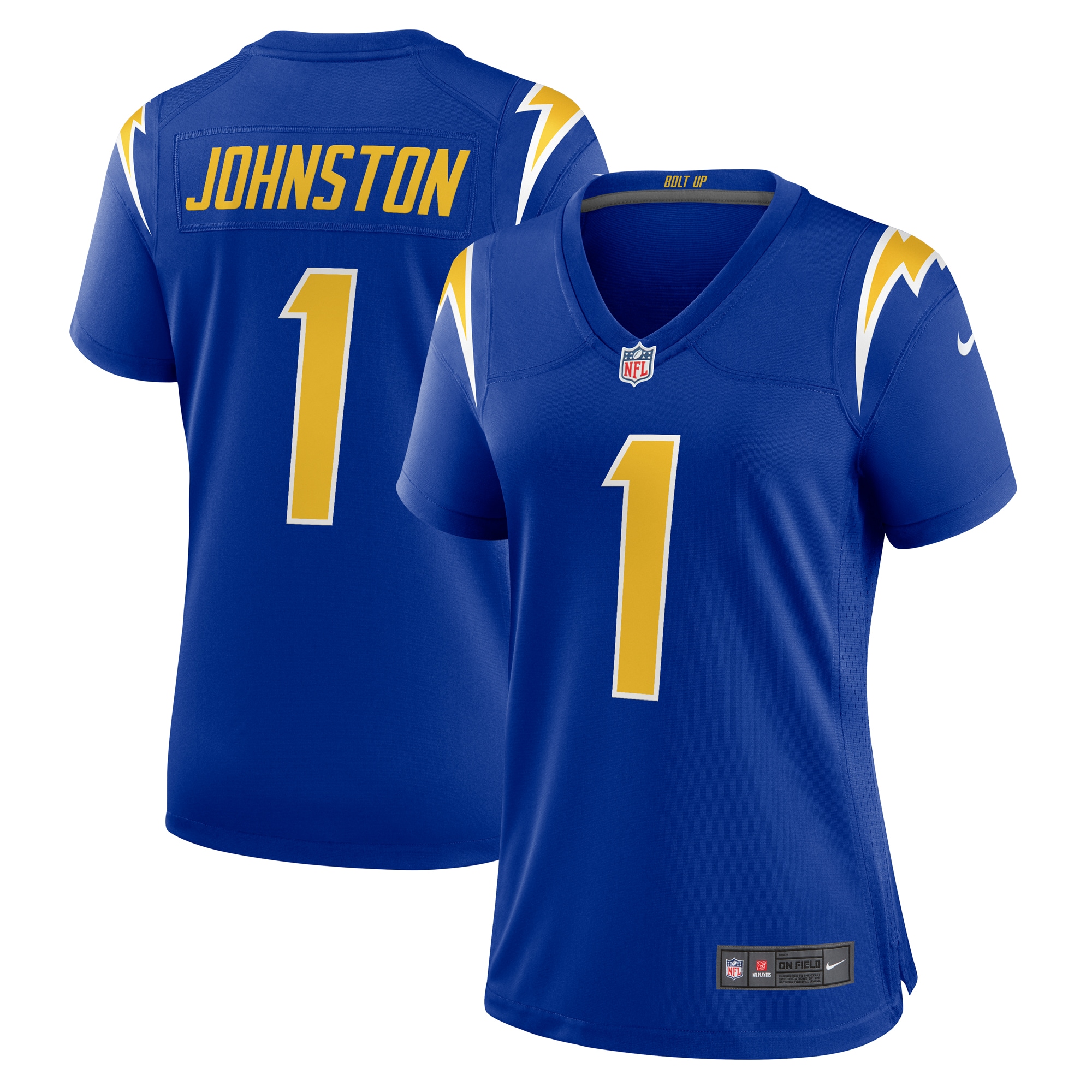 Women's Los Angeles Chargers Quentin Johnston Royal Alternate Game Jersey JS6735 nicesnker