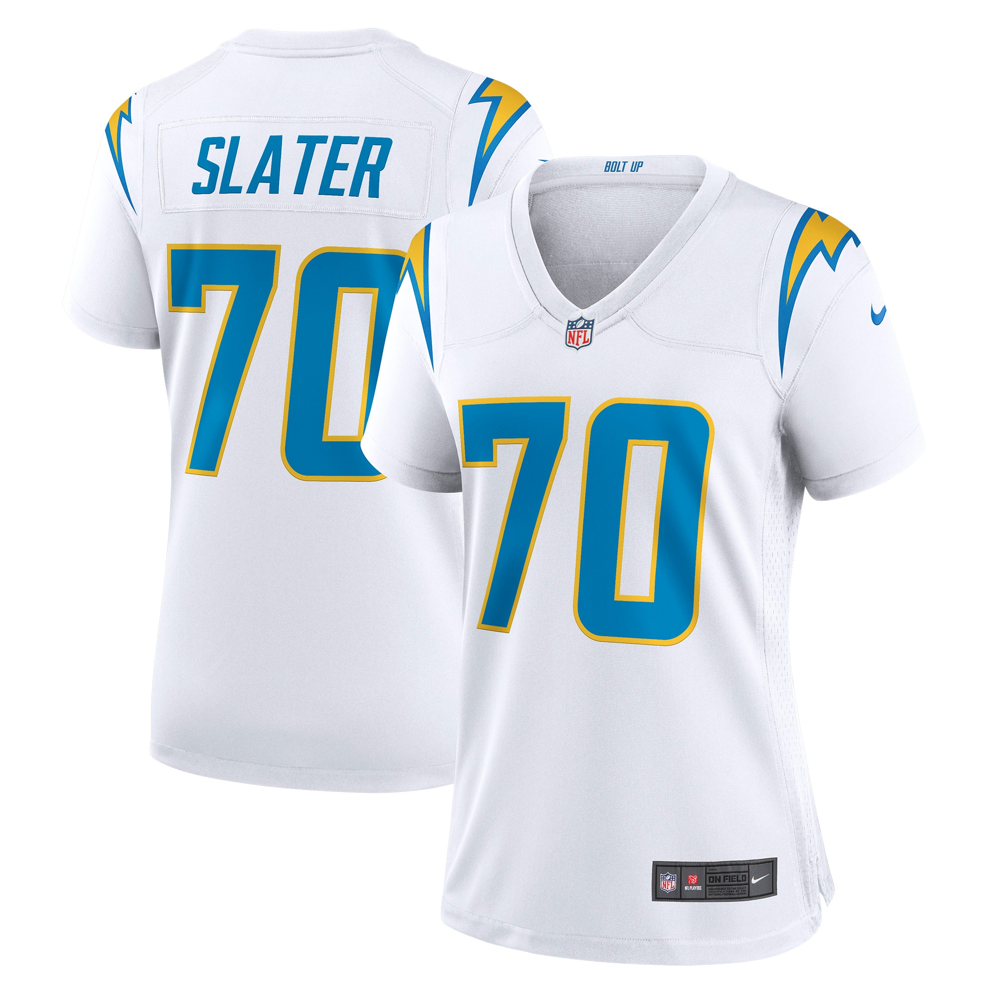 Women's Los Angeles Chargers Rashawn Slater White Game Jersey JS5355 nicesnker