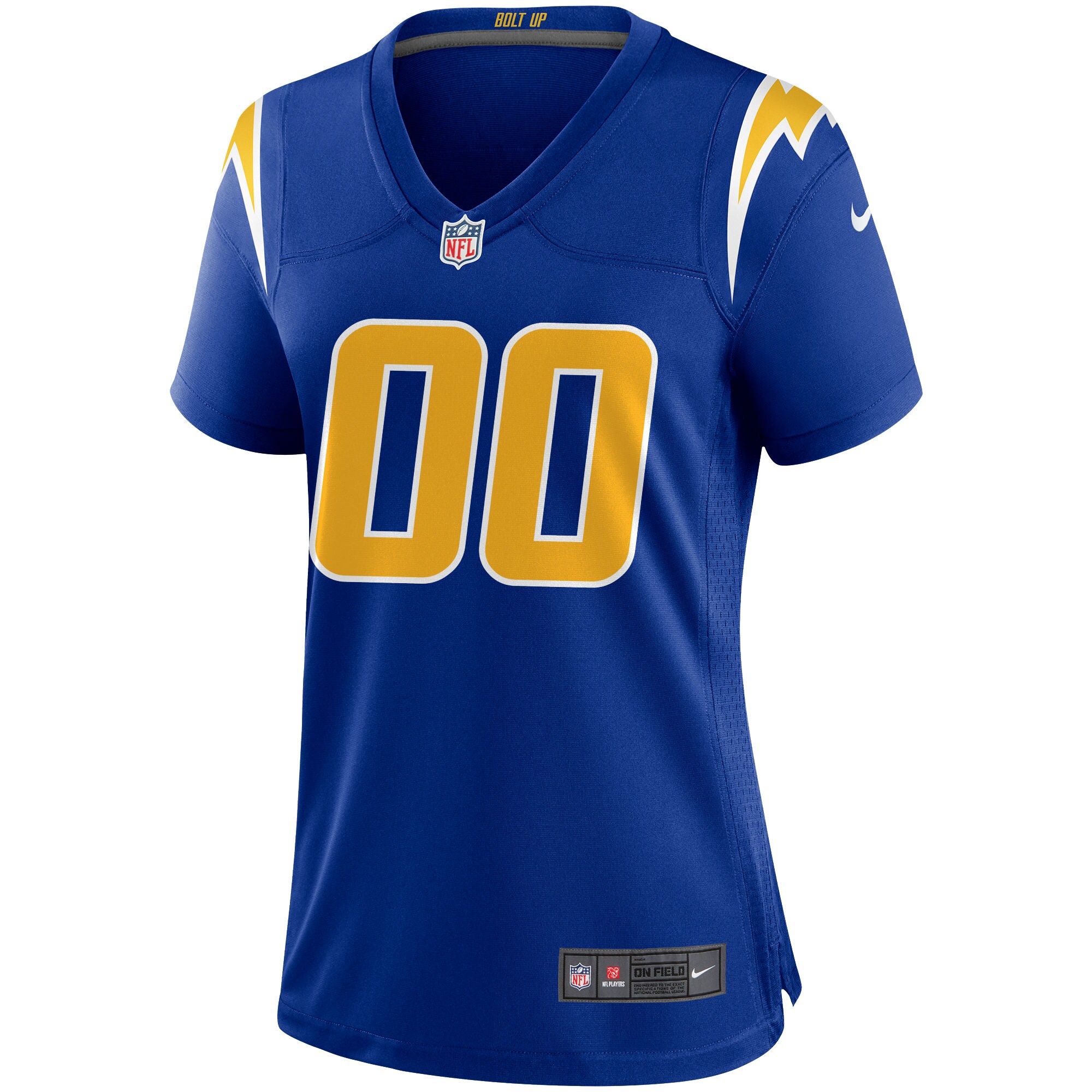 Alternative view of Women's Los Angeles Chargers Royal Alternate Custom Game Jersey JS6768 nicesnker