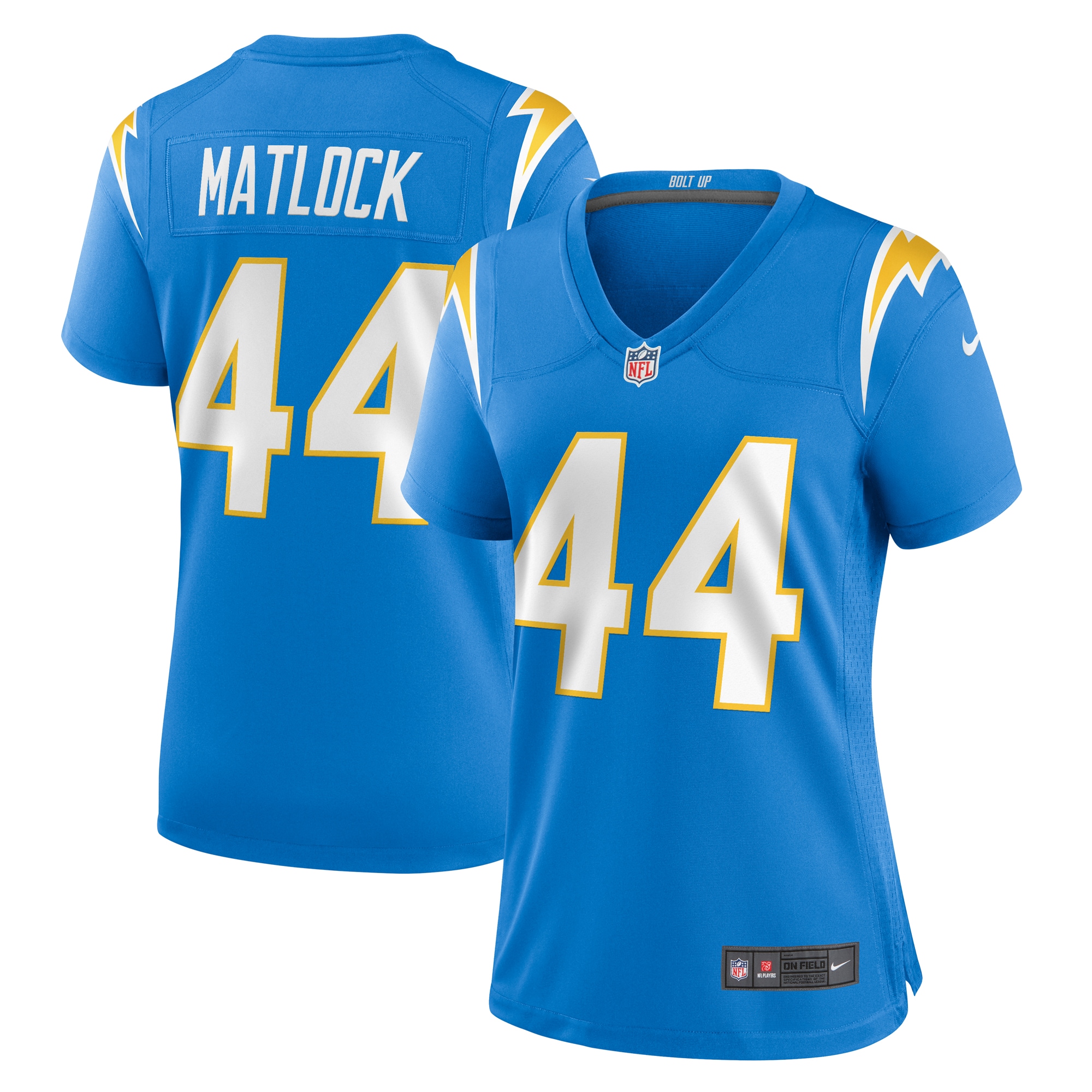 Women's Los Angeles Chargers Scott Matlock Powder Blue Game Jersey JS8498 nicesnker
