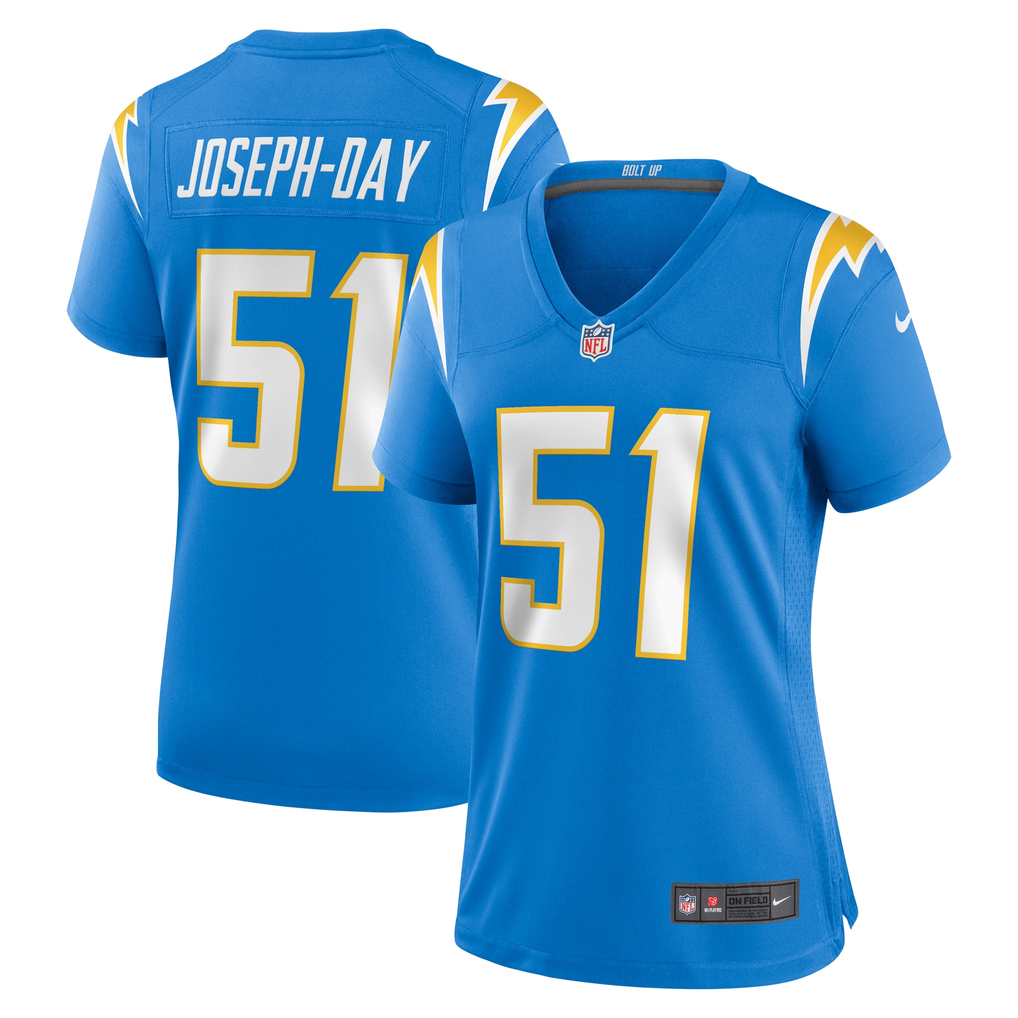 Women's Los Angeles Chargers Sebastian Joseph-Day Powder Blue Game Player Jersey JS2300 nicesnker