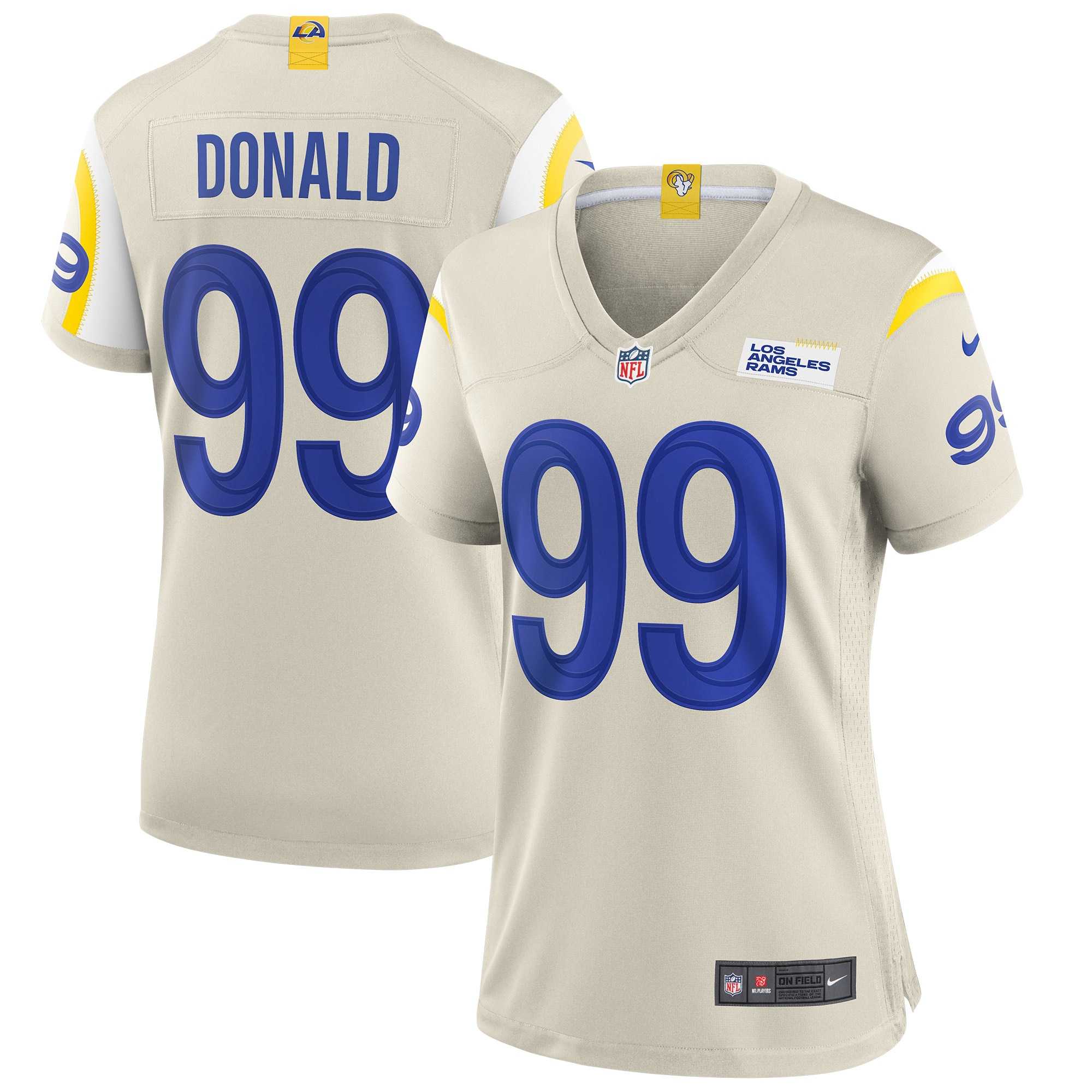 Women's Los Angeles Rams Aaron Donald Bone Player Game Jersey JS8214 nicesnker