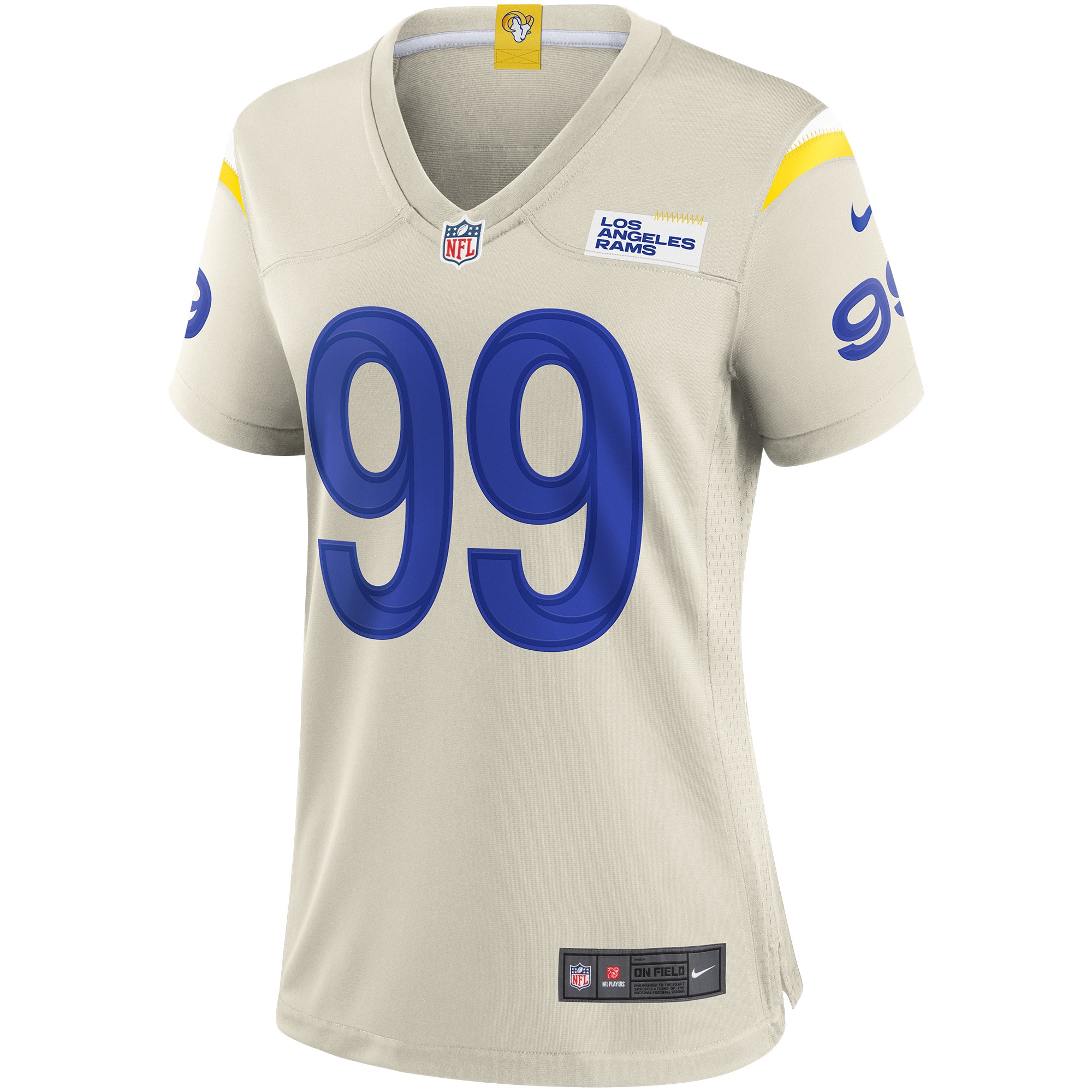 Alternative view of Women's Los Angeles Rams Aaron Donald Bone Player Game Jersey JS8214 nicesnker