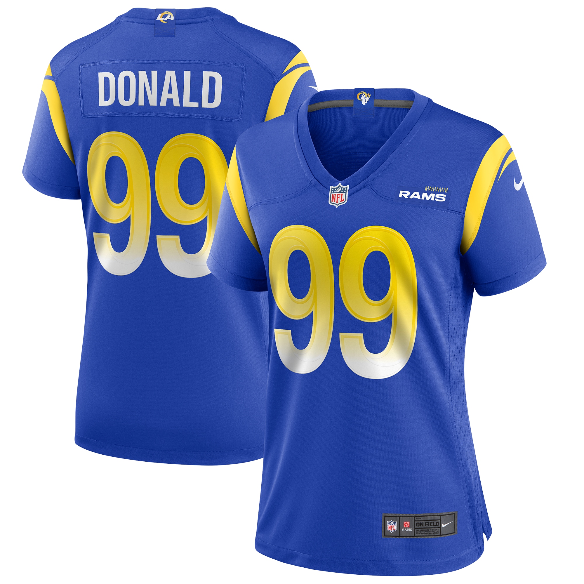 Women's Los Angeles Rams Aaron Donald Royal Player Jersey JS7636 nicesnker
