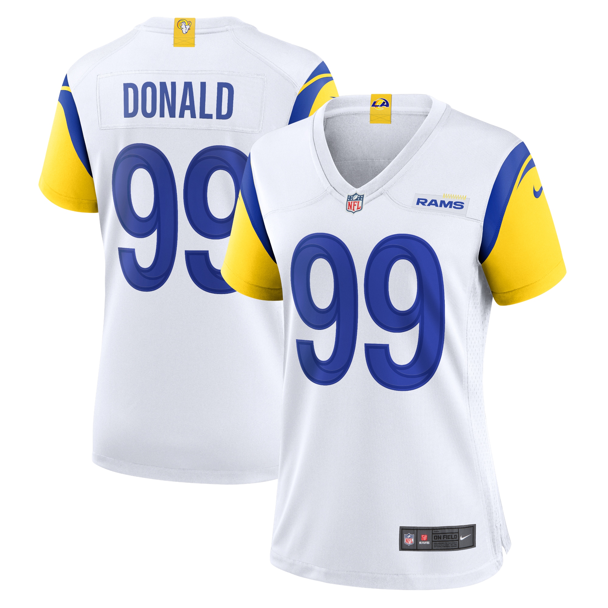 Women's Los Angeles Rams Aaron Donald White Alternate Game Jersey JS9059 nicesnker