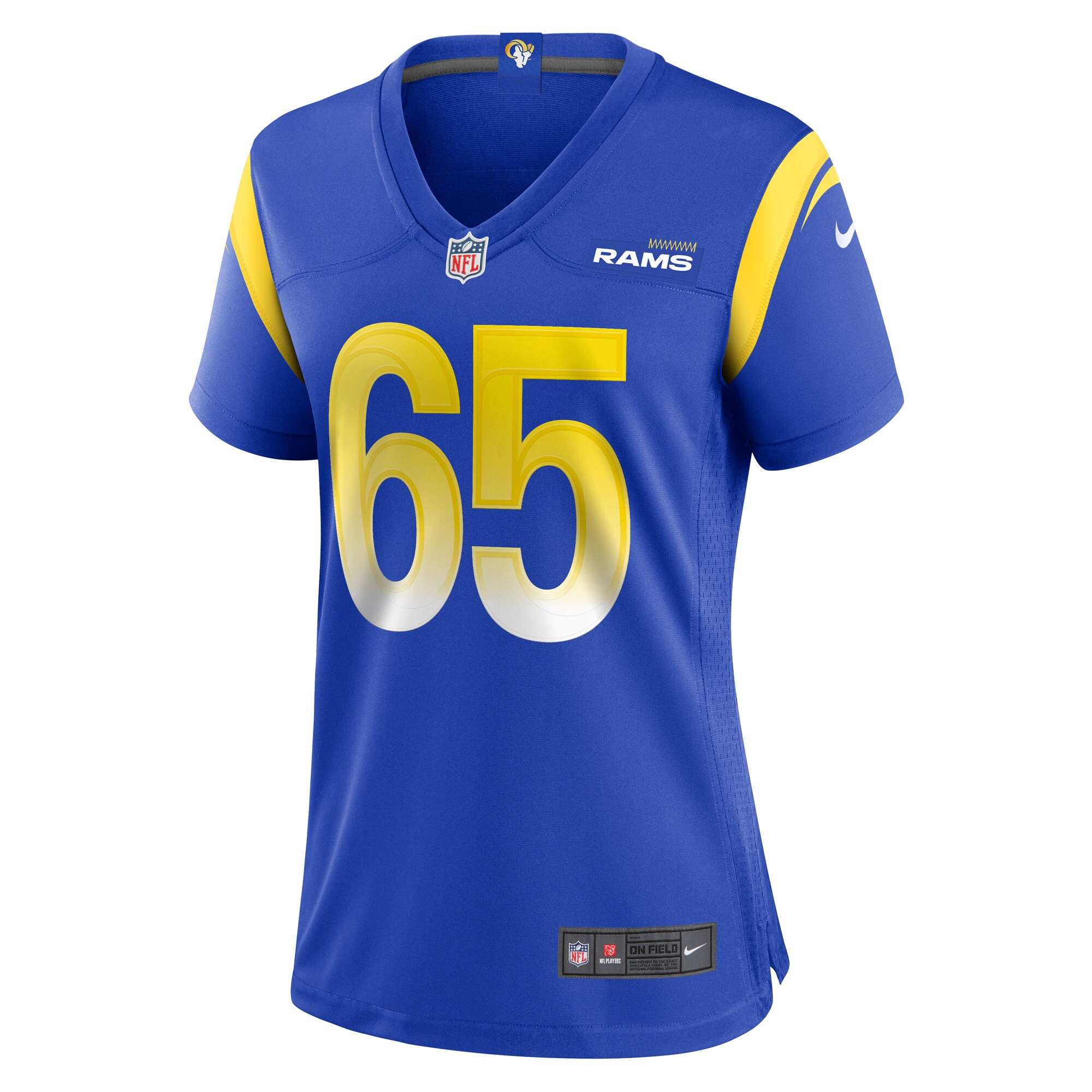 Alternative view of Women's Los Angeles Rams David Olajiga Royal Game Jersey JS4114 nicesnker