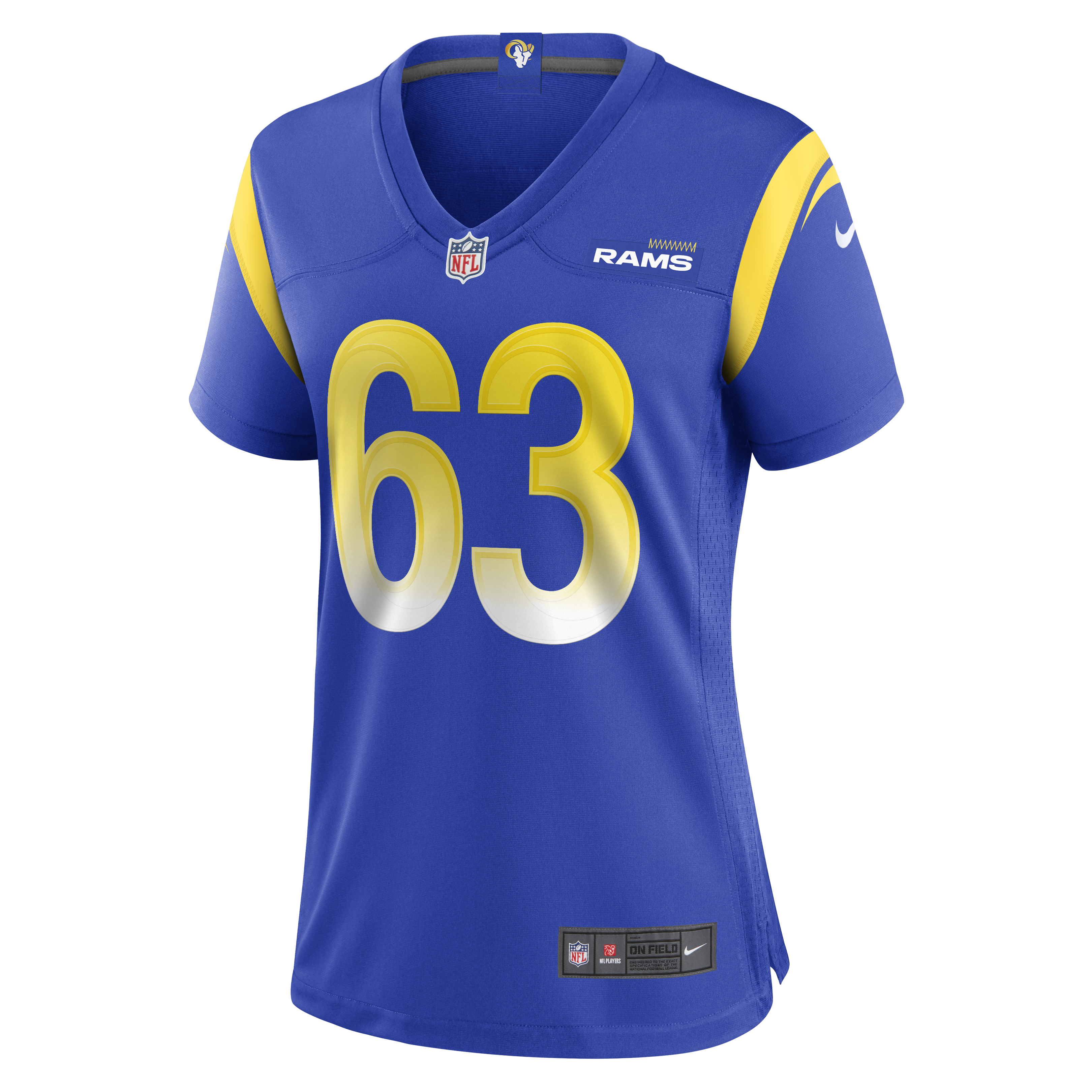 Alternative view of Women's Los Angeles Rams Grant Miller Royal Game Jersey JS2638 nicesnker