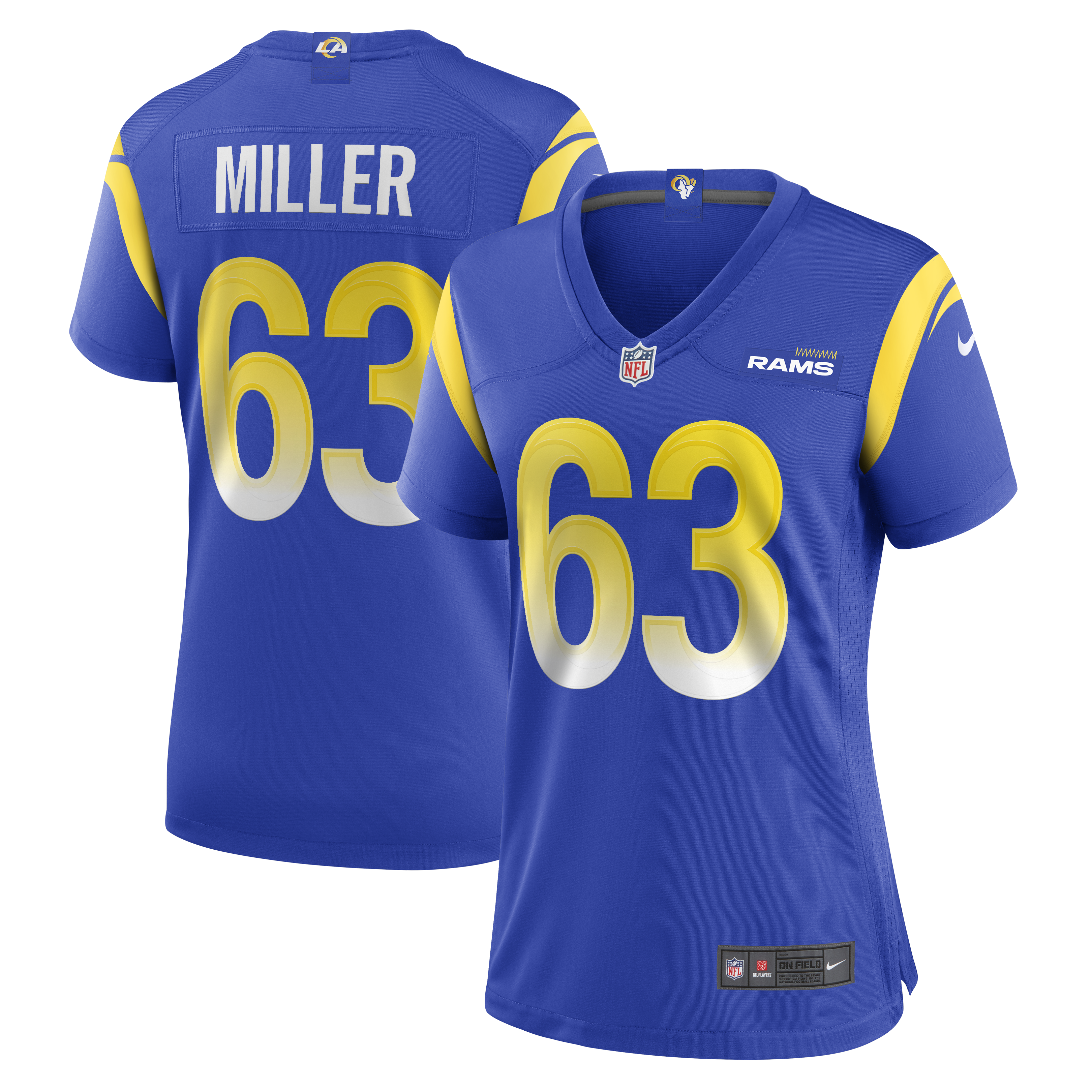 Women's Los Angeles Rams Grant Miller Royal Game Jersey JS2638 nicesnker