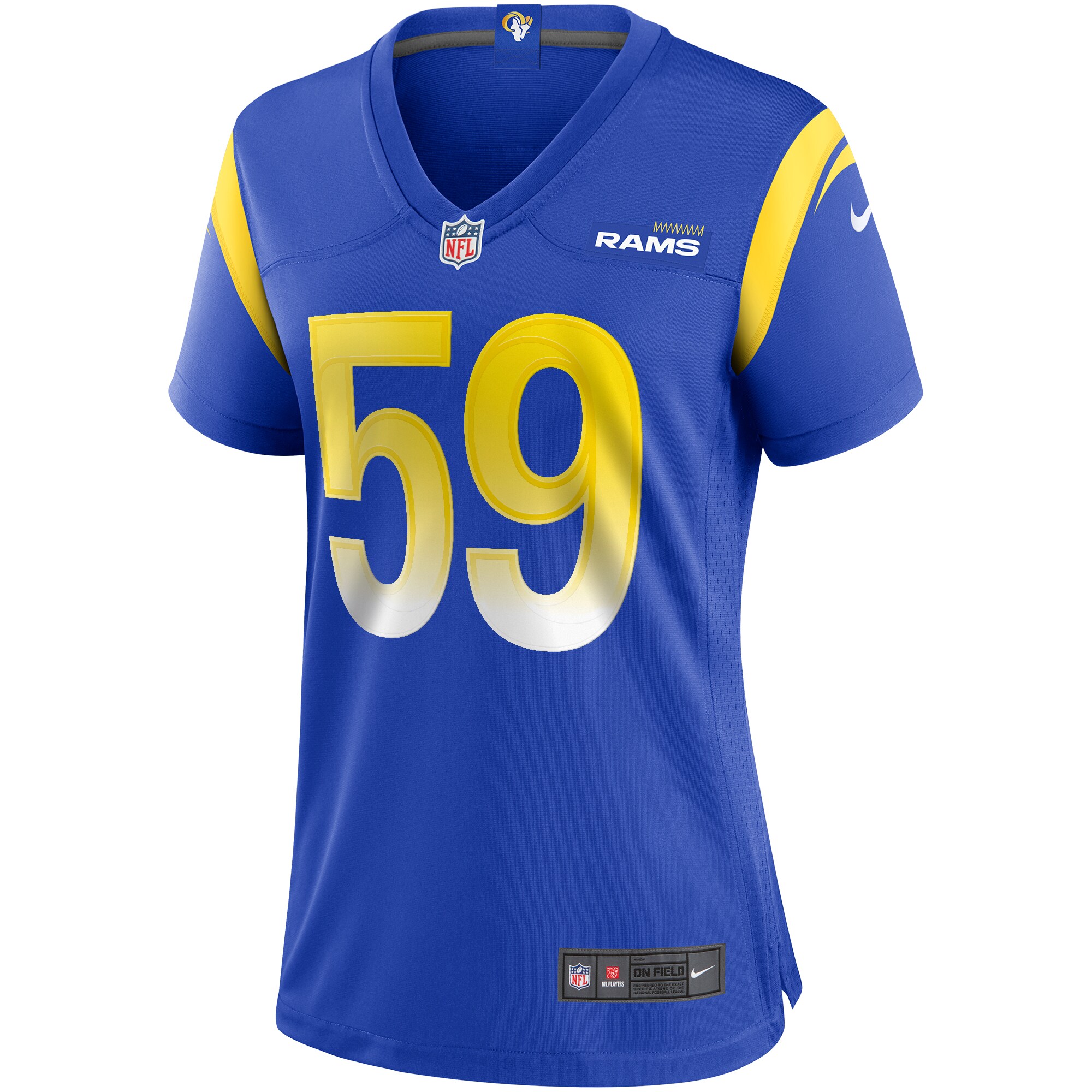 Alternative view of Women's Los Angeles Rams London Fletcher Royal Game Retired Player Jersey JS8345 nicesnker