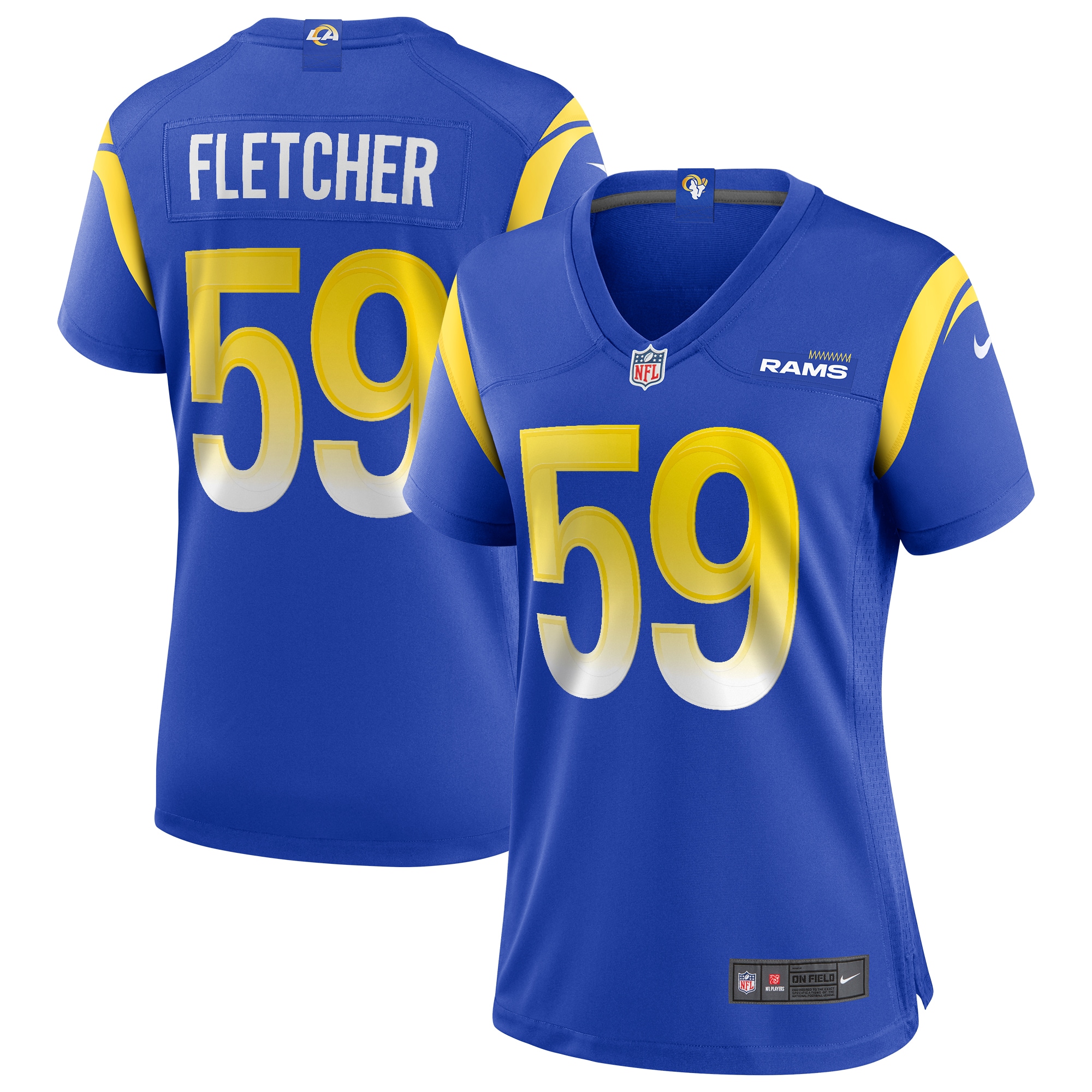 Women's Los Angeles Rams London Fletcher Royal Game Retired Player Jersey JS8345 nicesnker