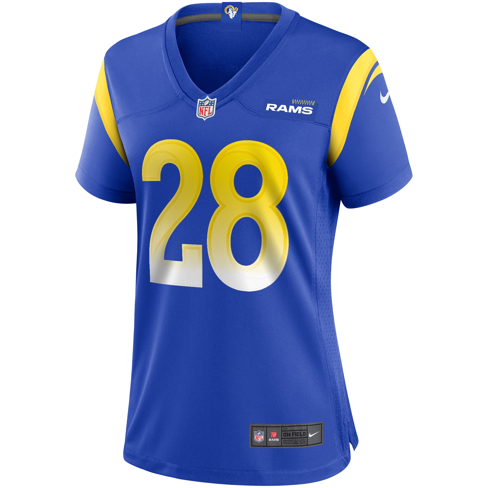 Alternative view of Women's Los Angeles Rams Marshall Faulk Royal Game Retired Player Jersey JS5867 nicesnker