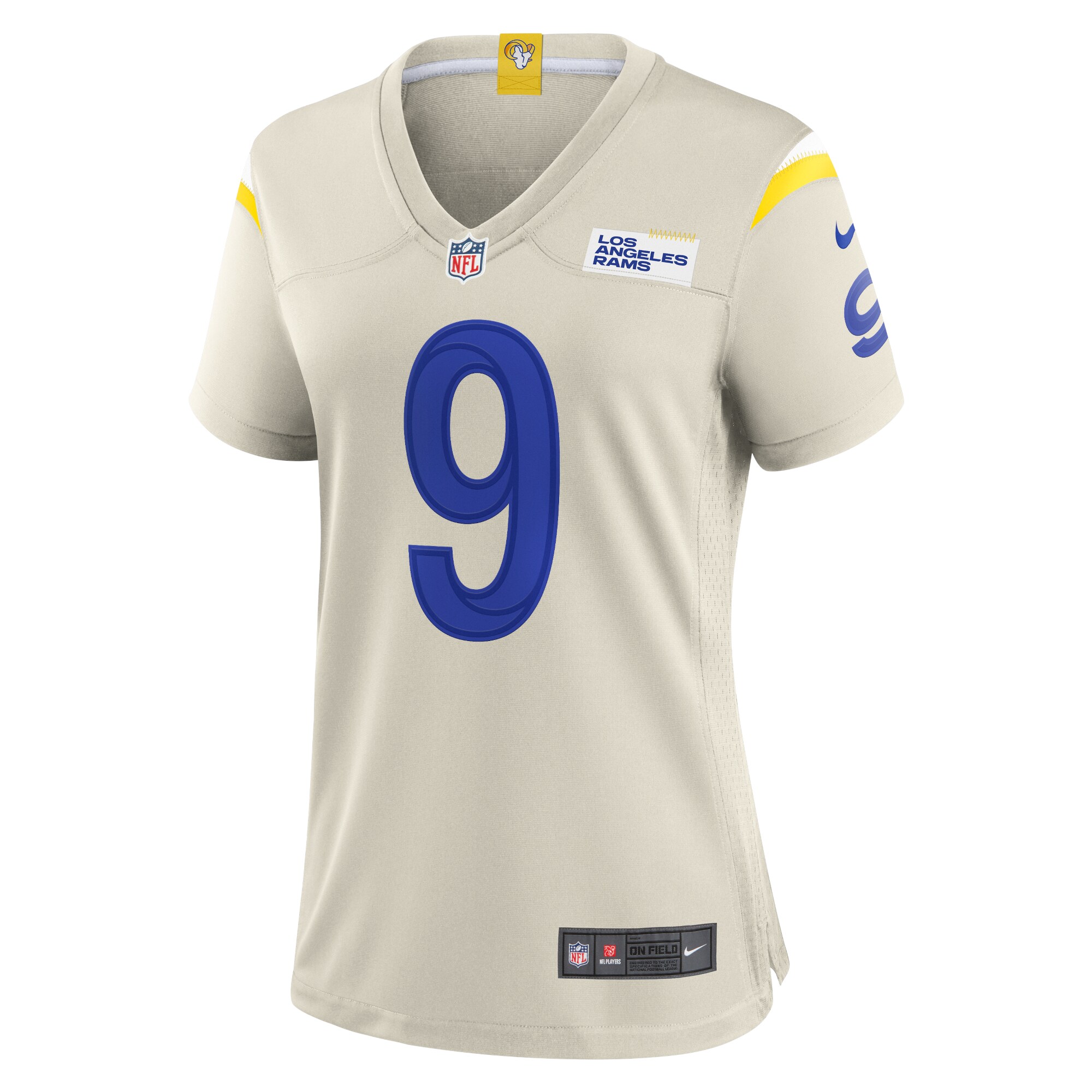 Alternative view of Women's Los Angeles Rams Matthew Stafford Bone Player Game Jersey JS2946 nicesnker