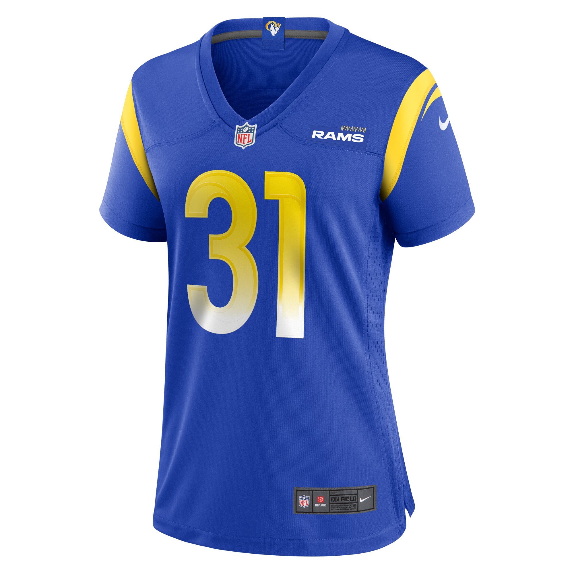 Alternative view of Women's Los Angeles Rams Nick Hampton Royal Home Game Jersey JS4768 nicesnker