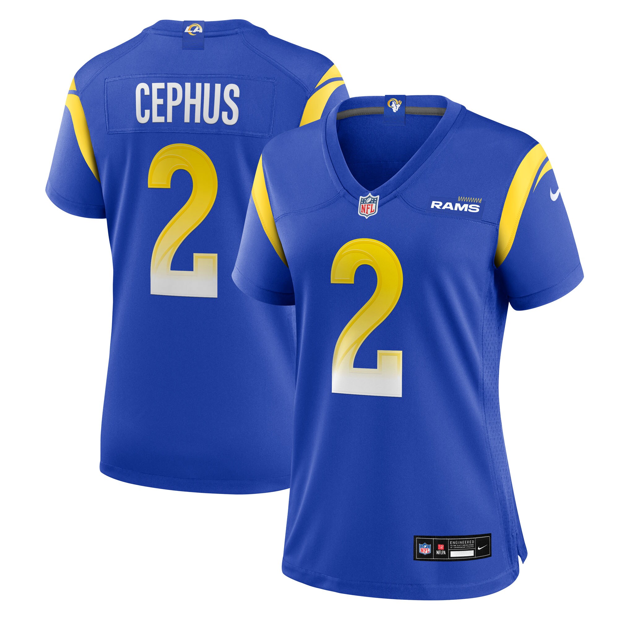 Women's Los Angeles Rams Quintez Cephus Royal Team Game Jersey JS4613 nicesnker