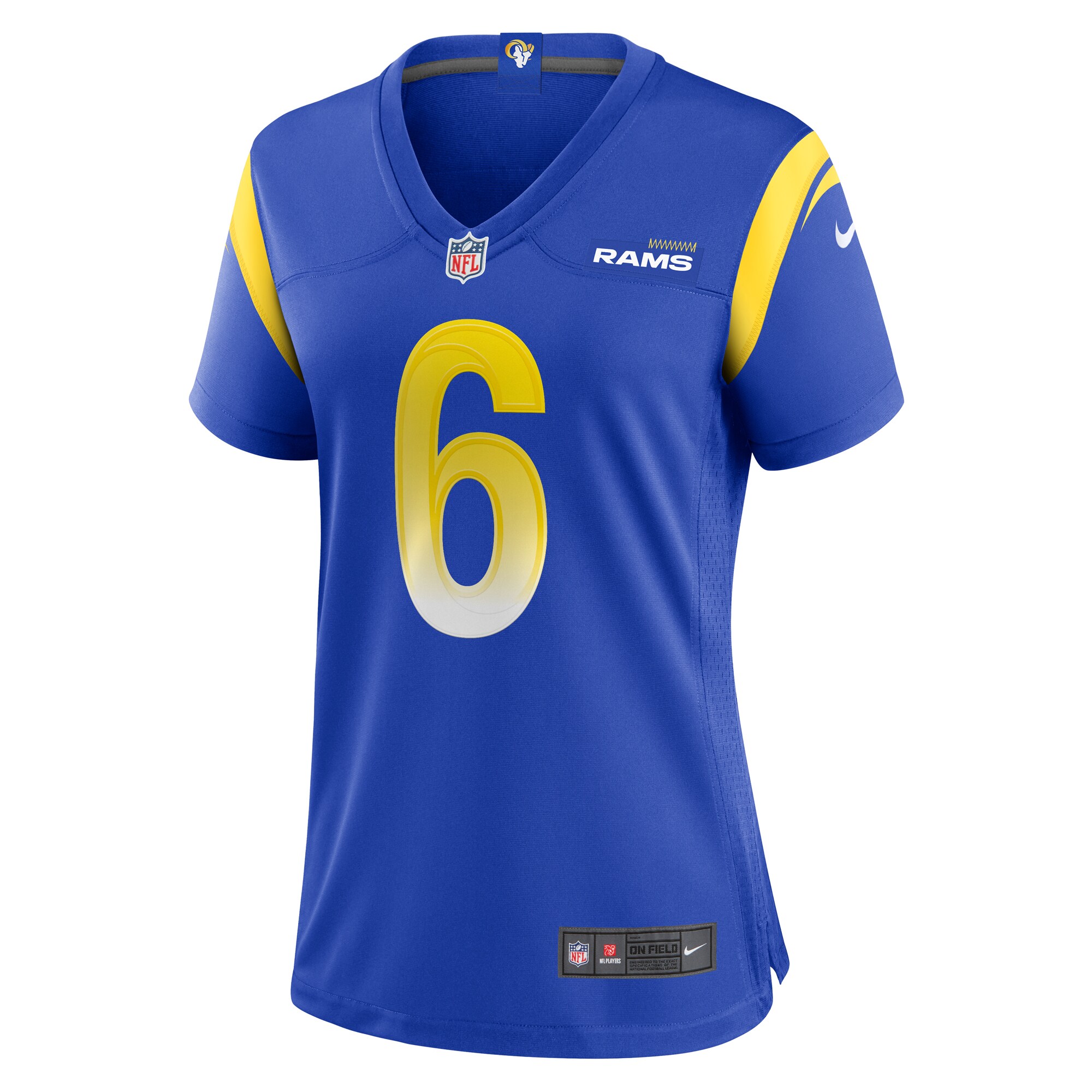 Alternative view of Women's Los Angeles Rams Tre'Vius Hodges-Tomlinson Royal Team Game Jersey JS4824 nicesnker