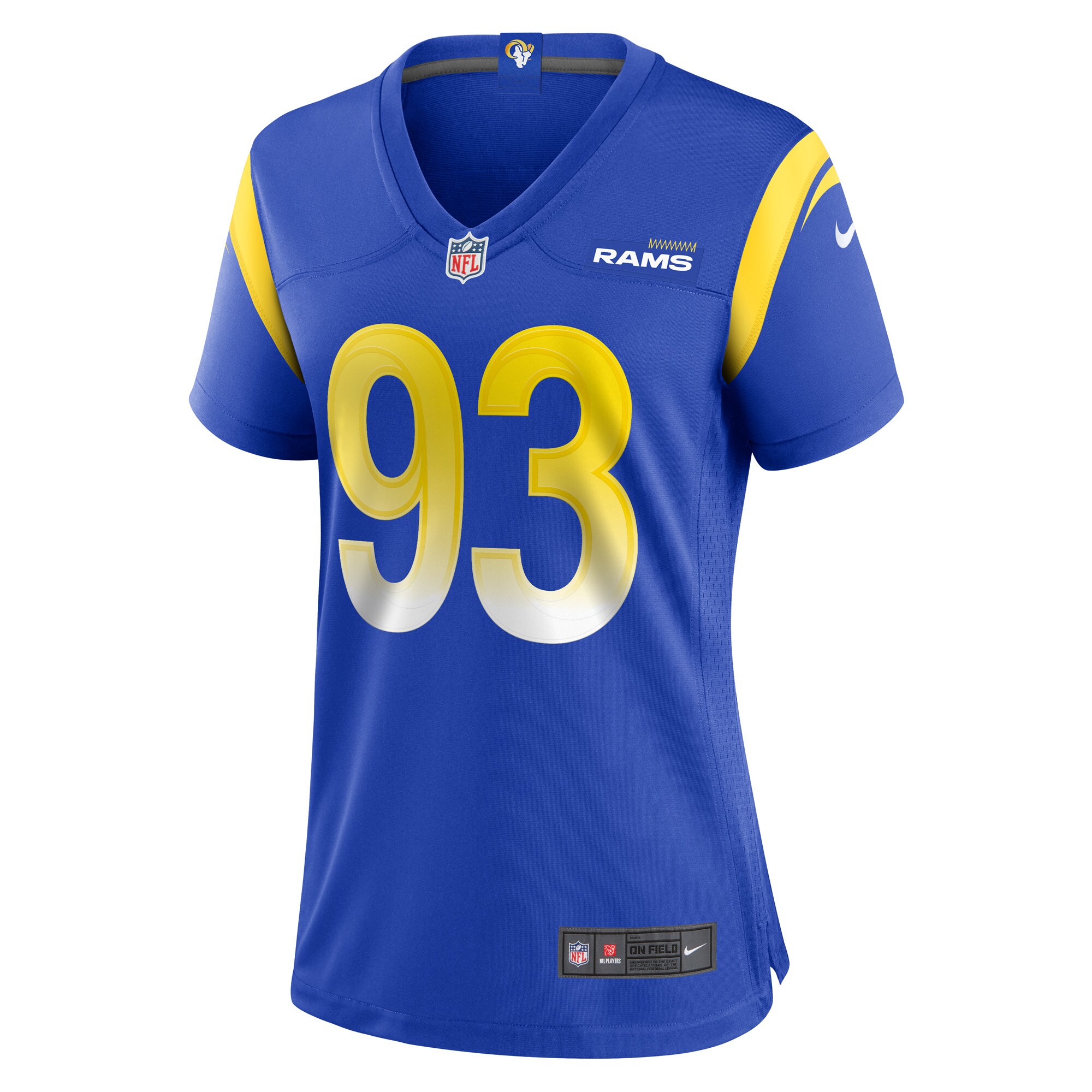 Alternative view of Women's Los Angeles Rams Tuli Letuligasenoa Royal Game Jersey JS1575 nicesnker