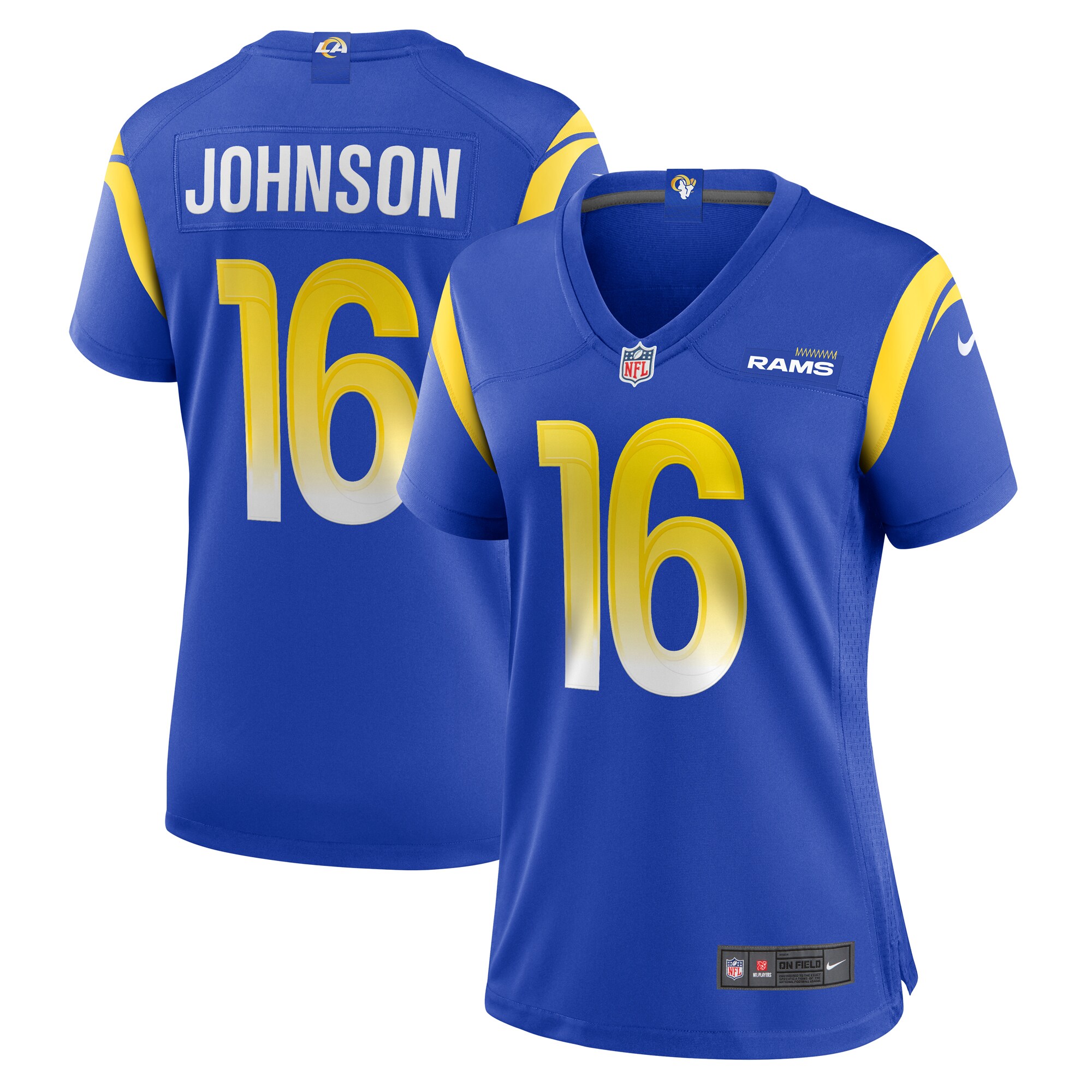 Women's Los Angeles Rams Tyler Johnson Royal Team Game Jersey JS7123 nicesnker