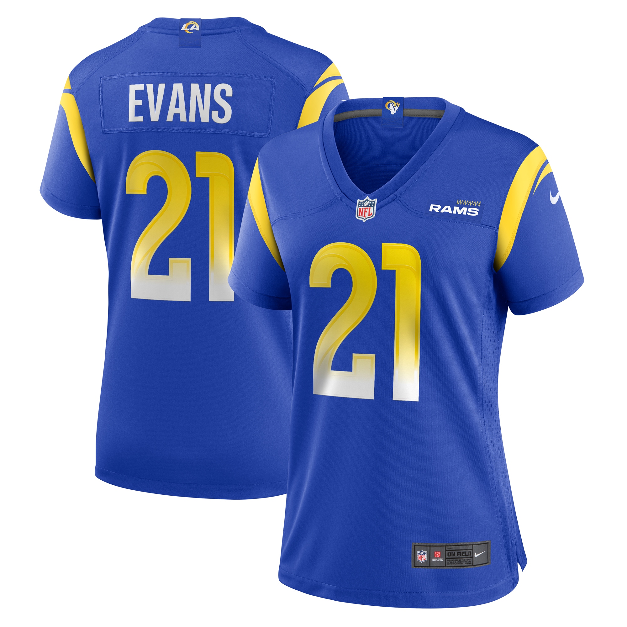 Women's Los Angeles Rams Zach Evans Royal Home Game Jersey JS2898 nicesnker