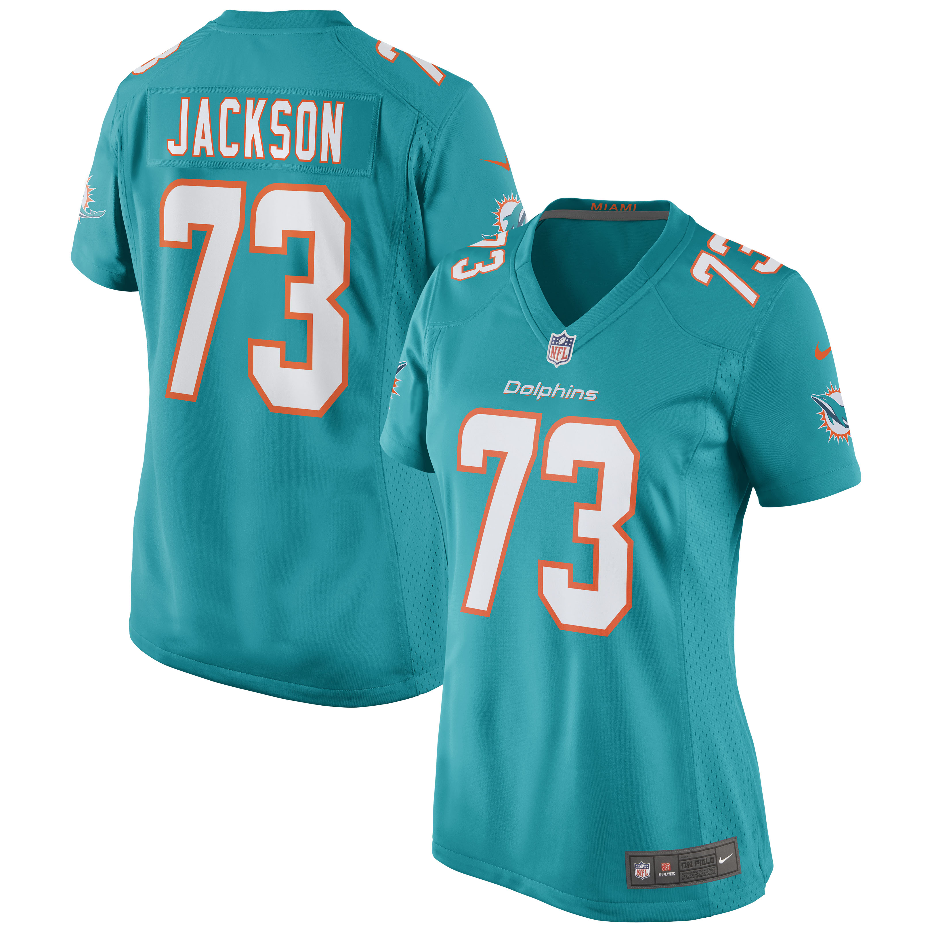 Women's Miami Dolphins Austin Jackson Aqua Game Jersey JS8987 nicesnker
