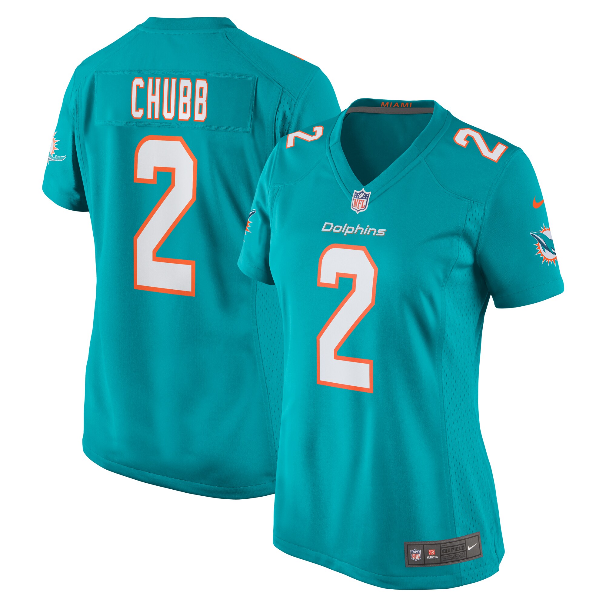 Women's Miami Dolphins Bradley Chubb Aqua Game Player Jersey JS6006 nicesnker