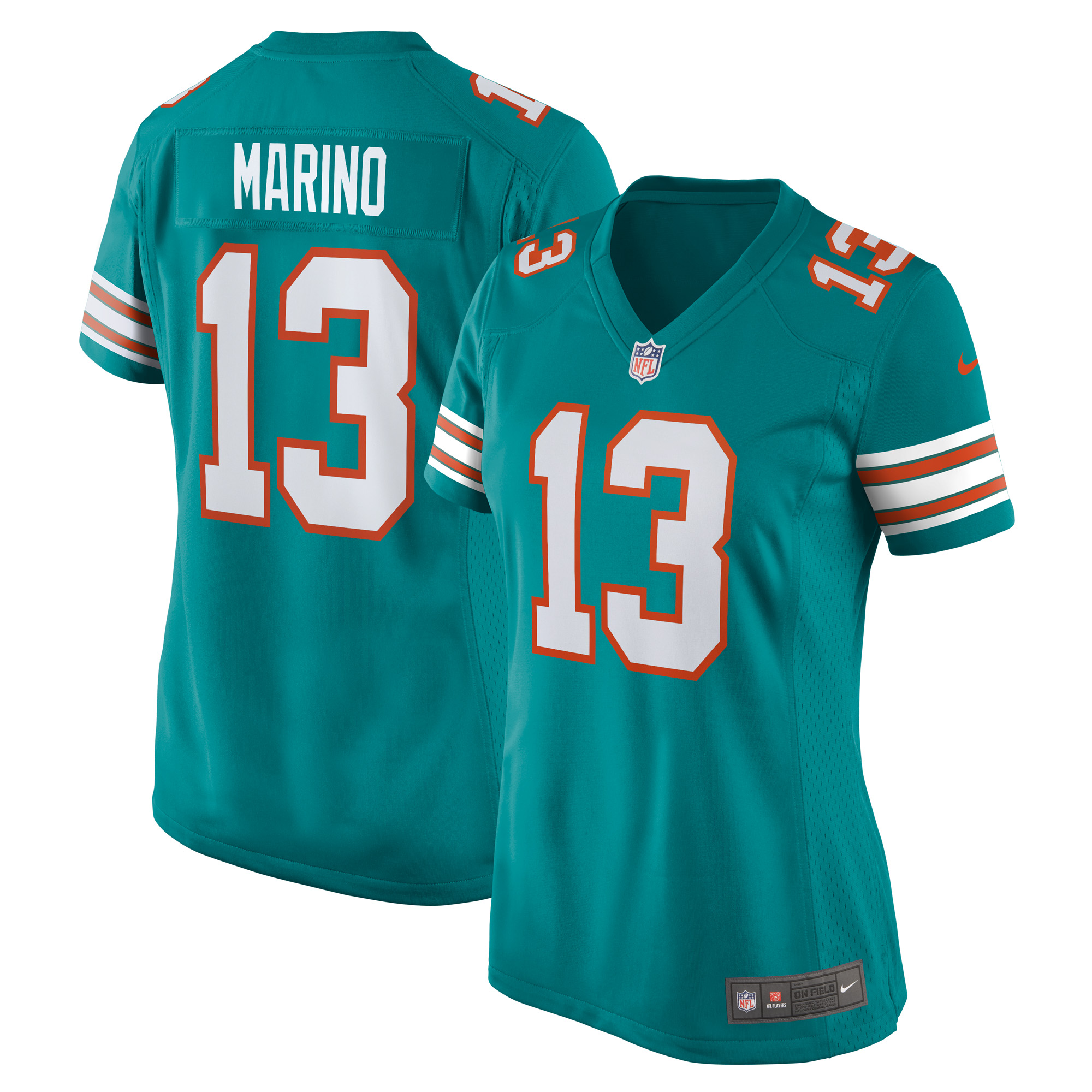 Women's Miami Dolphins Dan Marino Aqua Retired Player Jersey JS6971 nicesnker