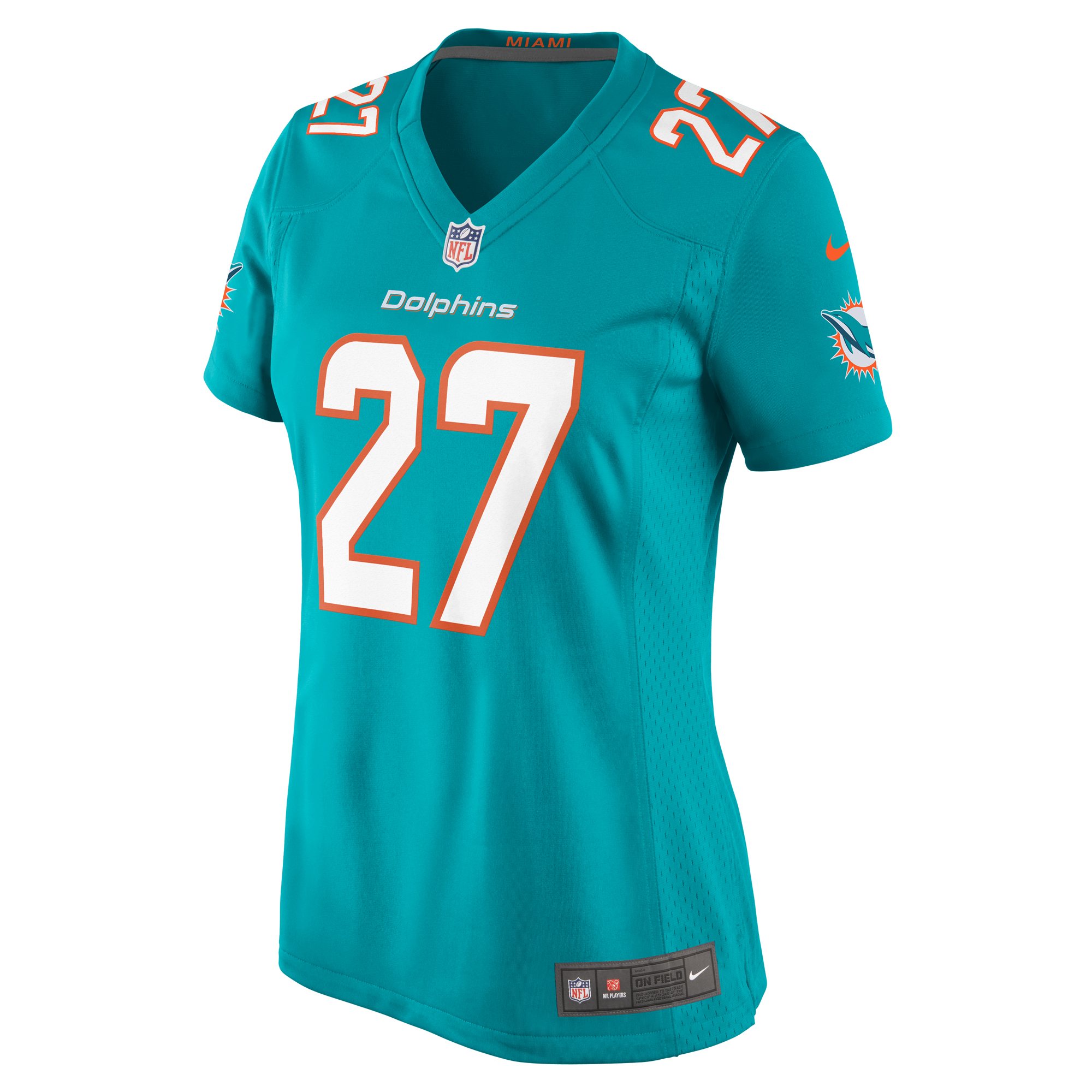 Alternative view of Women's Miami Dolphins Ethan Bonner Aqua Game Jersey JS3839 nicesnker