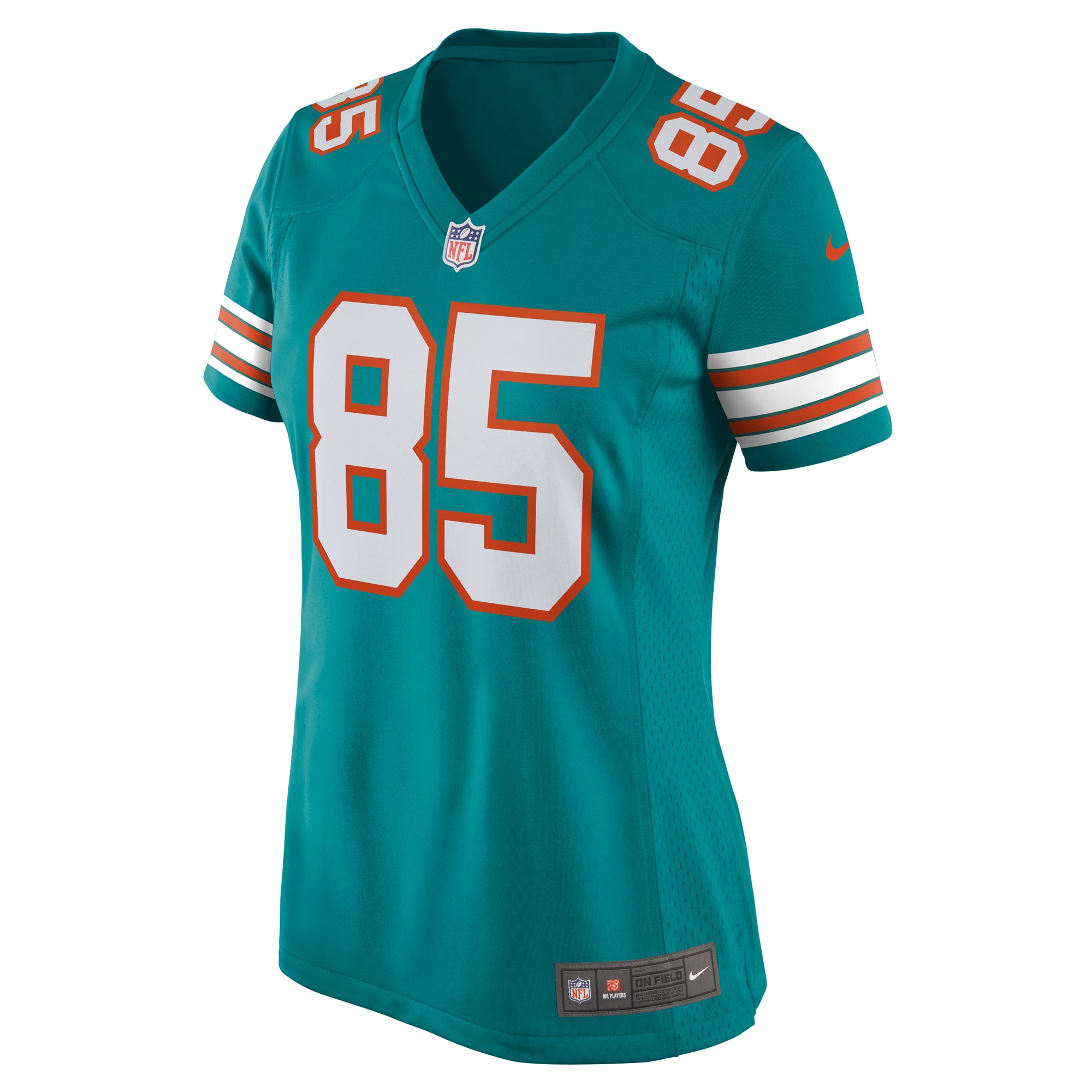 Alternative view of Women's Miami Dolphins Mark Duper Aqua Retired Player Jersey JS8718 nicesnker