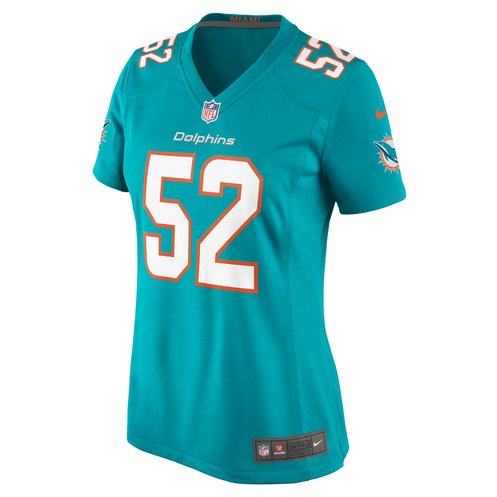 Alternative view of Women's Miami Dolphins Patrick Paul Aqua Game Jersey JS7053 nicesnker
