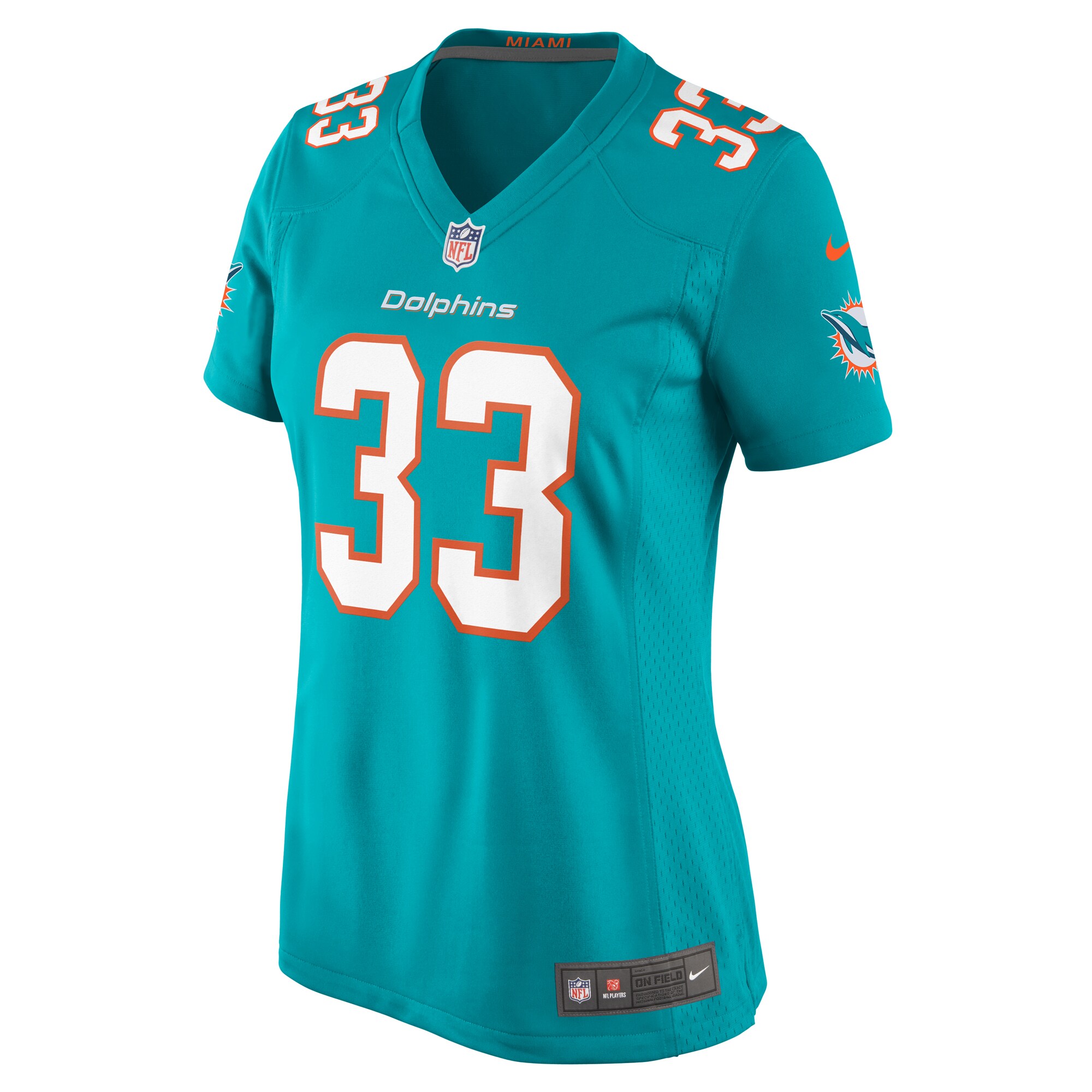 Alternative view of Women's Miami Dolphins Siran Neal Aqua Game Jersey JS5683 nicesnker