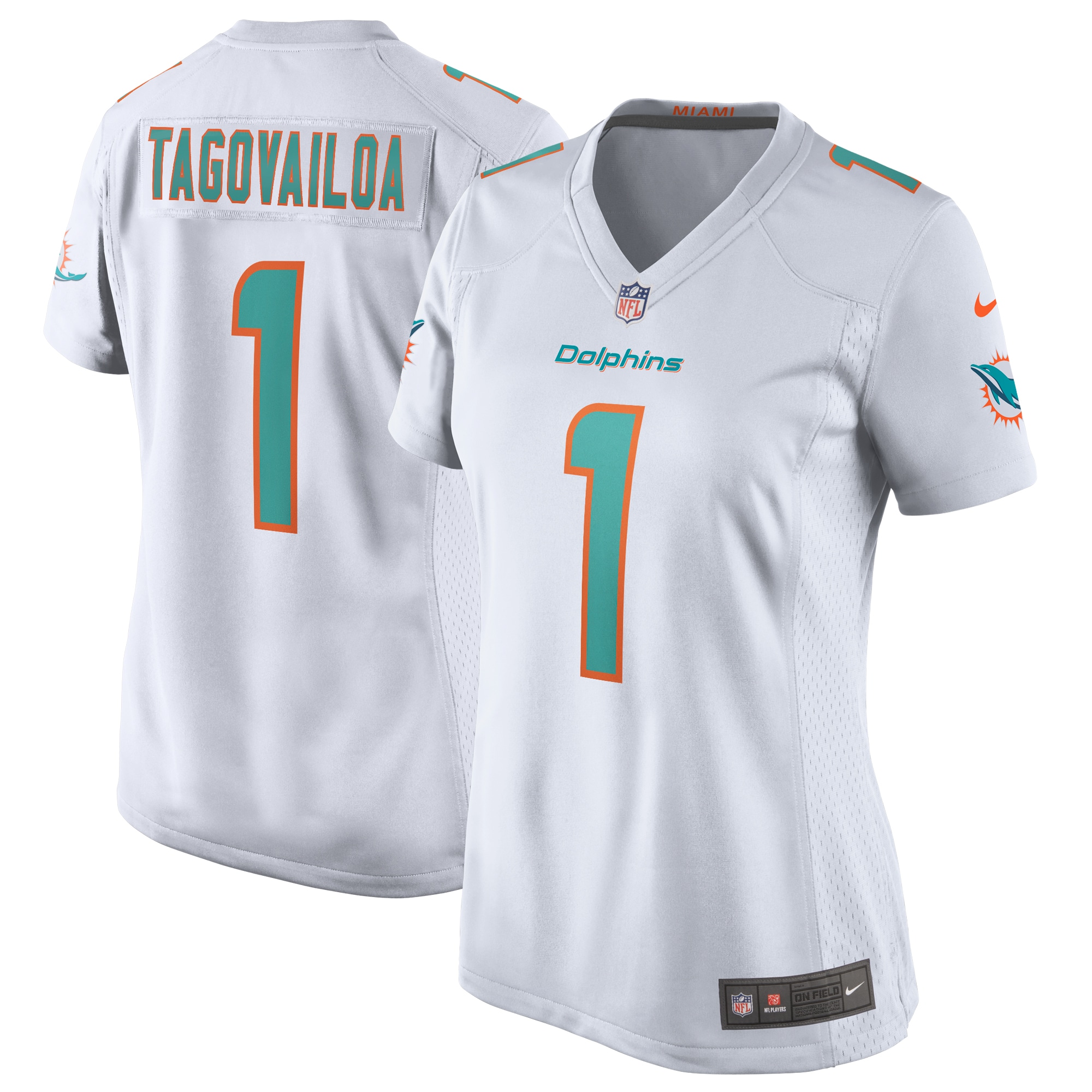 Women's Miami Dolphins Tua Tagovailoa White Game Jersey JS4735 nicesnker