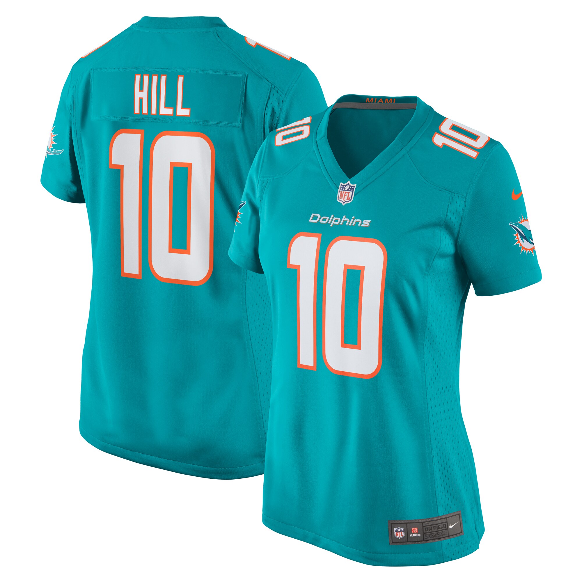 Women's Miami Dolphins Tyreek Hill Aqua Player Jersey JS4943 nicesnker