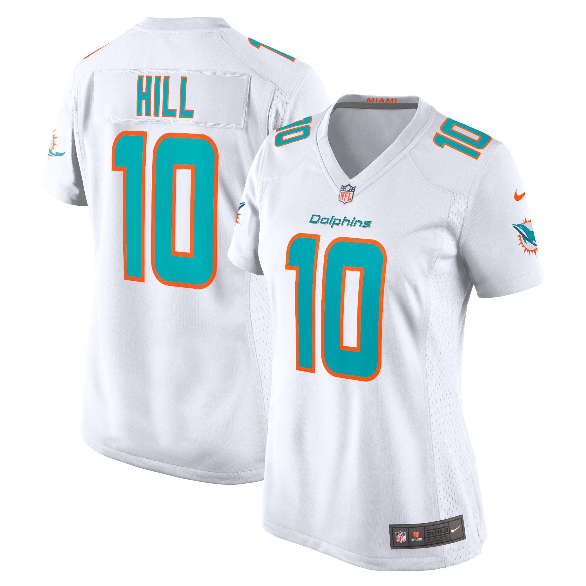 Women's Miami Dolphins Tyreek Hill White Player Jersey JS2529 nicesnker